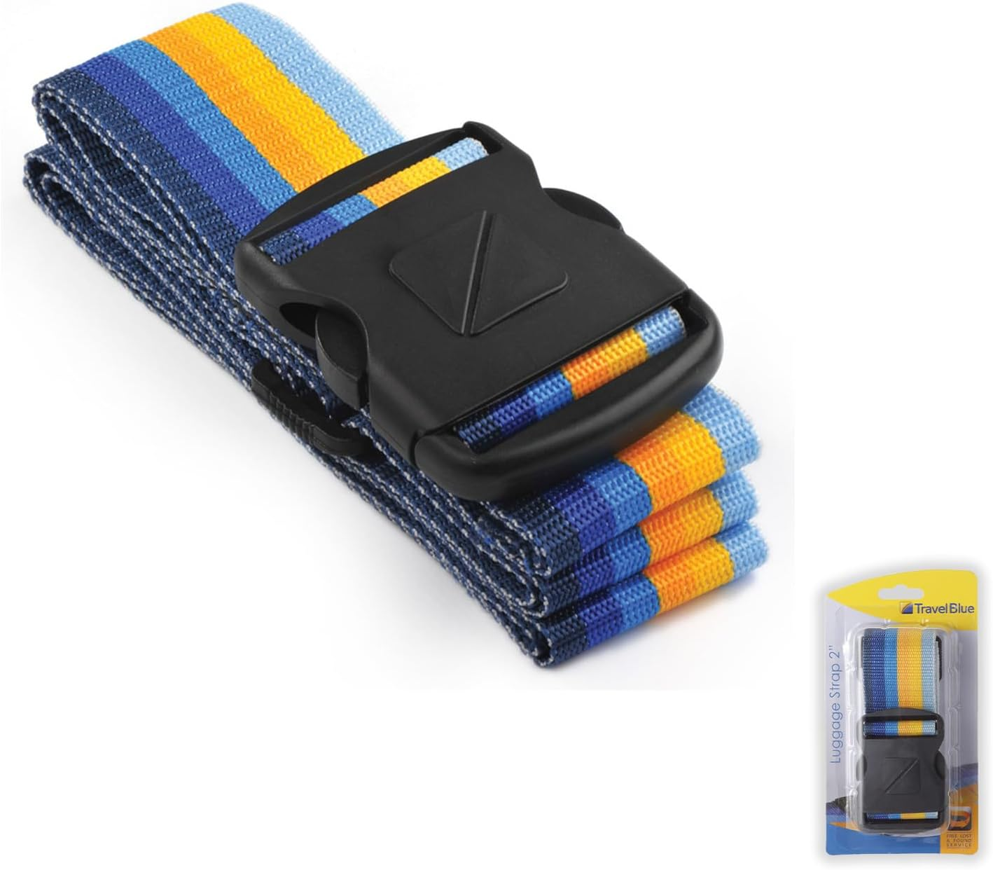 Travel Blue Luggage Straps - 3 Dial Combination Suitcase Straps, Multicolour, 200Cm Length, Secure Your Belongings with High-Impact Buckle and Integrated Address Label, Fits All Luggage Sizes