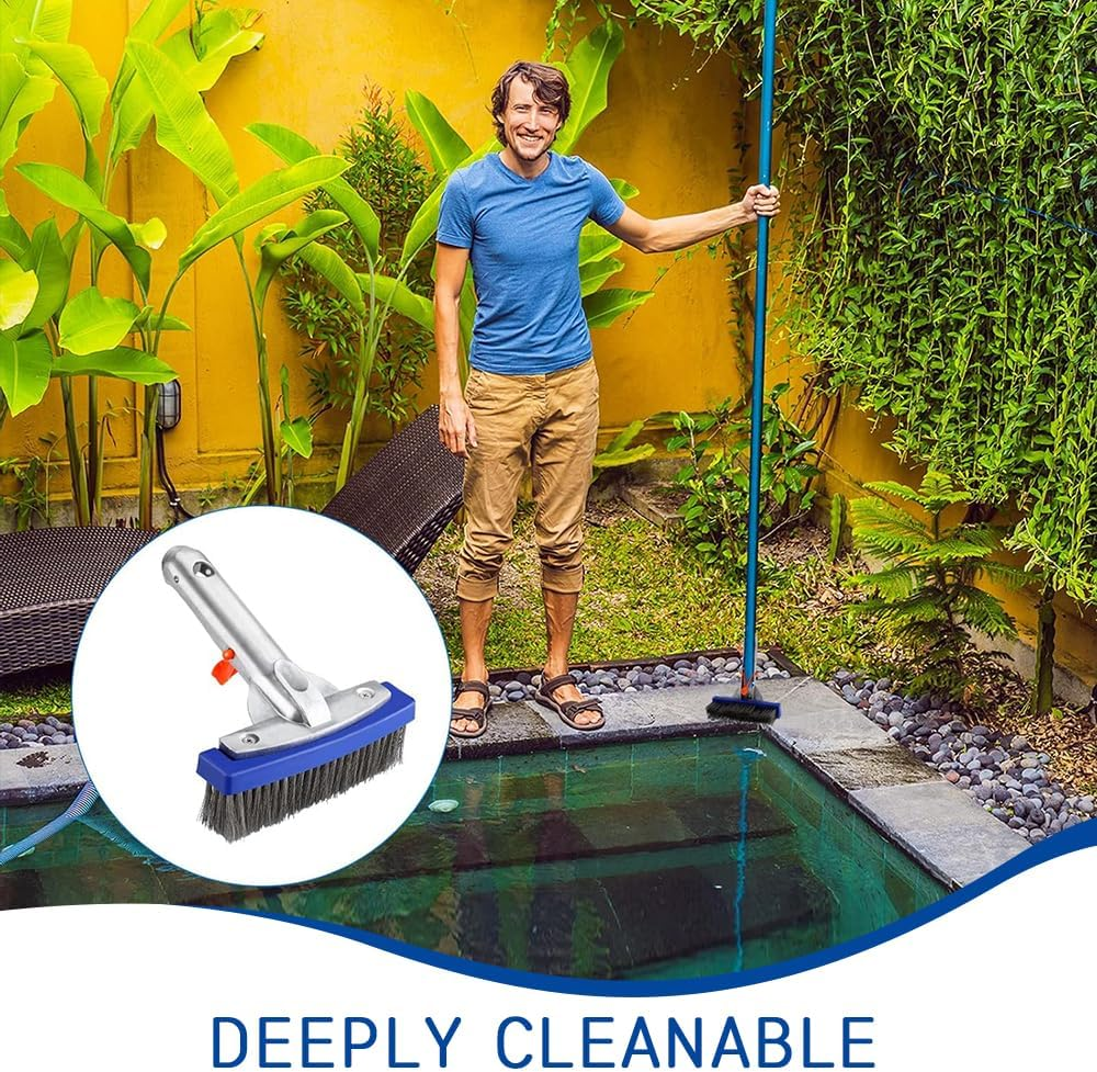2 Pack Pool Brush Head,Pool Wire Cleaning Brush,Swimming Pools Cleaning Supplies,Swimming Algae Brush,Removes Stubborn Stains from Pools,Steps,Walls,Tiles image number 4