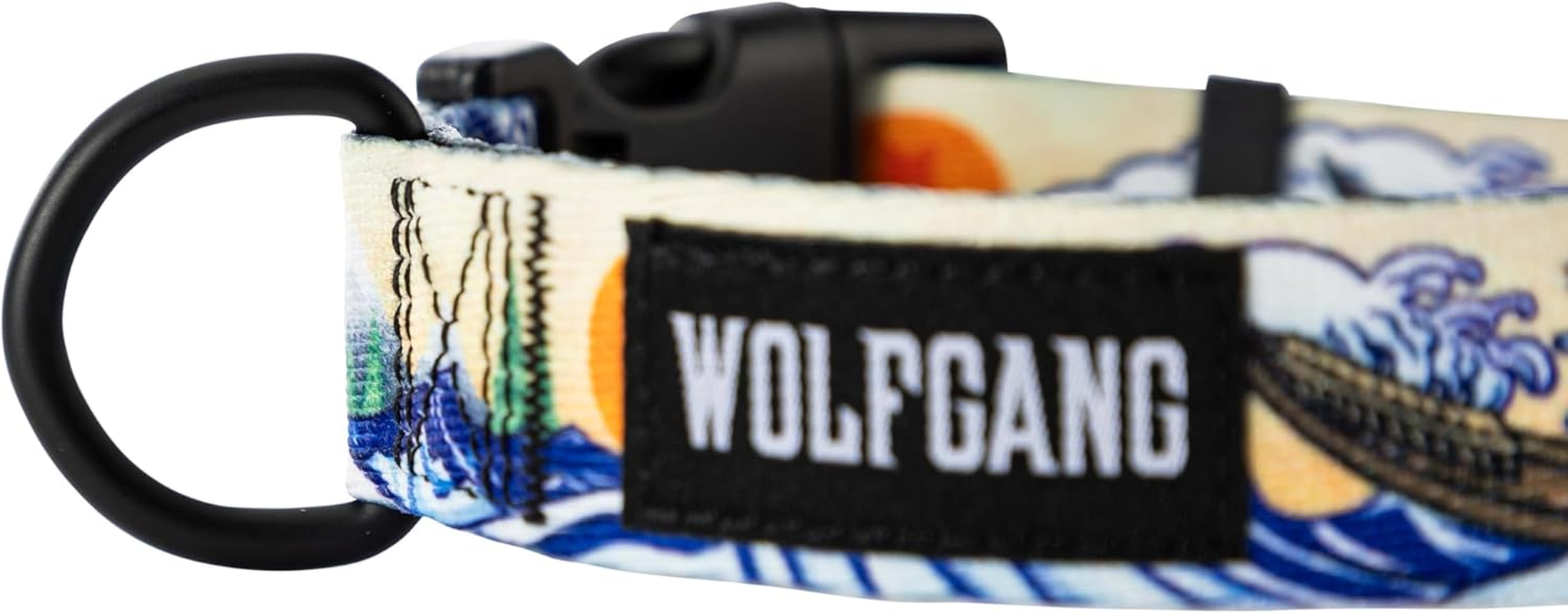 Wolfgang Heavy Duty, Adjustable Dog Collar with Quick Release Nylon Buckle for Walking & Training, Mountainwave Print, Large image number 6