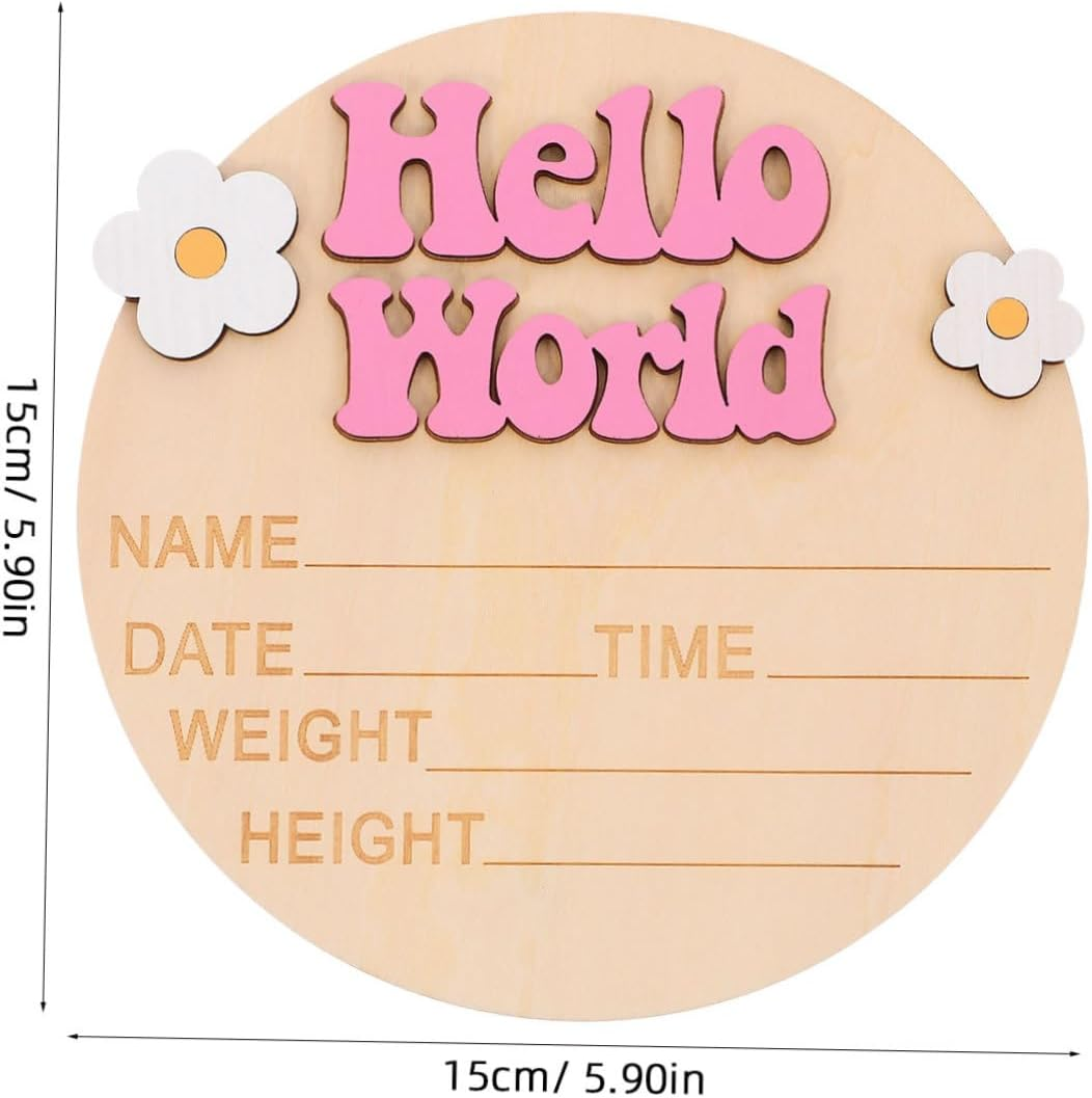 Announcement Sign Milestone Plaque for Newborns Cute Nursery Decor Photo Prop Birth Announcement Keepsake for Celebrating Important Milestones - Multi image number 5