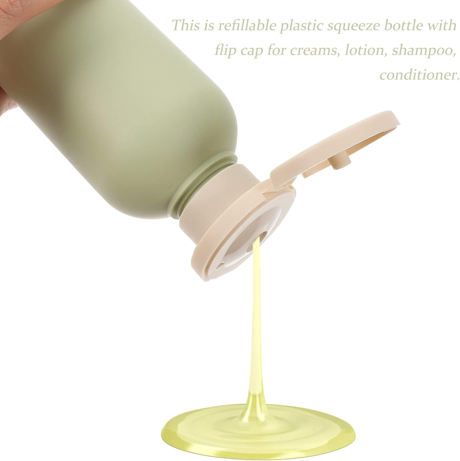 STOBAZA 5Pcs Plastic Refillable Travel Bottles Flip Cap for Conditioner and Shampoo Empty Squeeze Bottle for Lotion image number 4