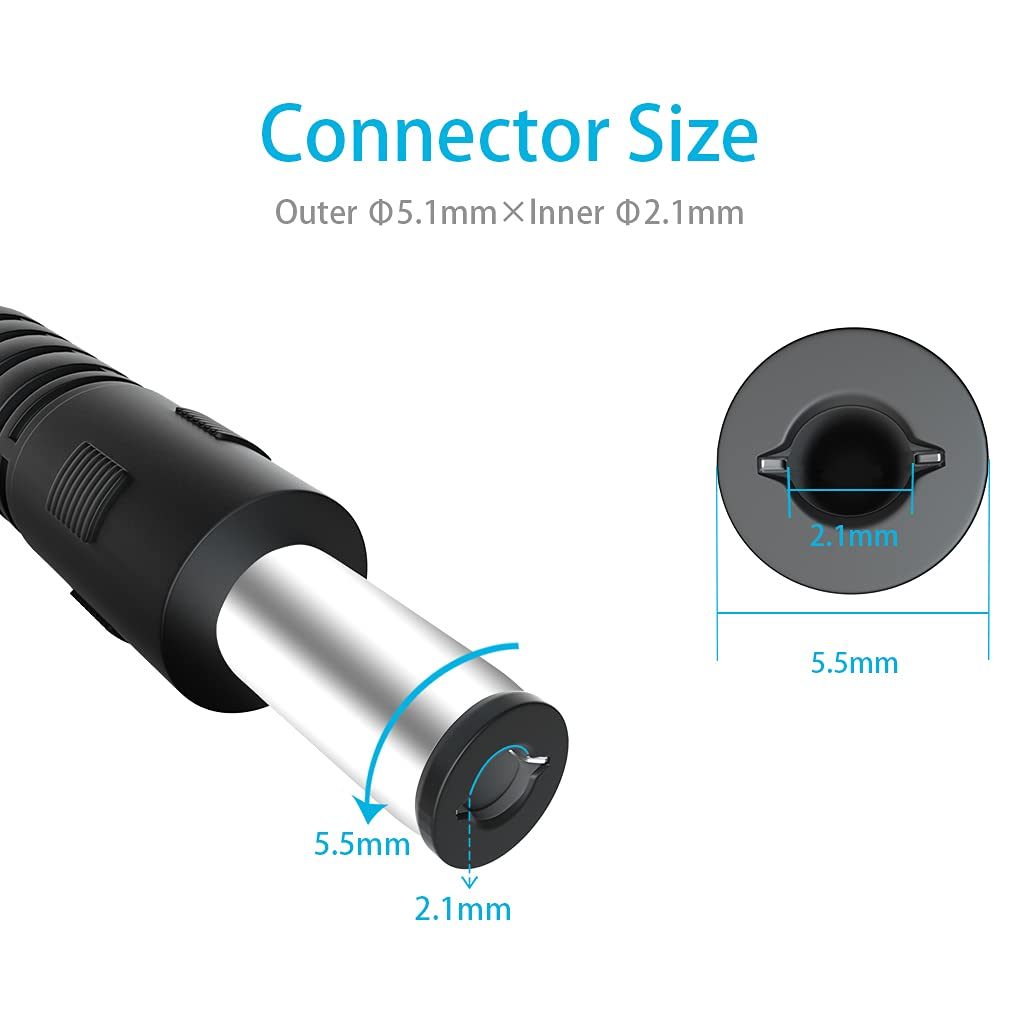 2-Pack DC Power Cable Male to Male Power Adapter DC Extension Cord 5.5Mm X 2.1Mm,12V Power Extension Cable for Security Camera,Led Strip,5V 9V 24V 12 Volt Plug Supply Wire DC5521 Jack Cable 3FT 6FT image number 3