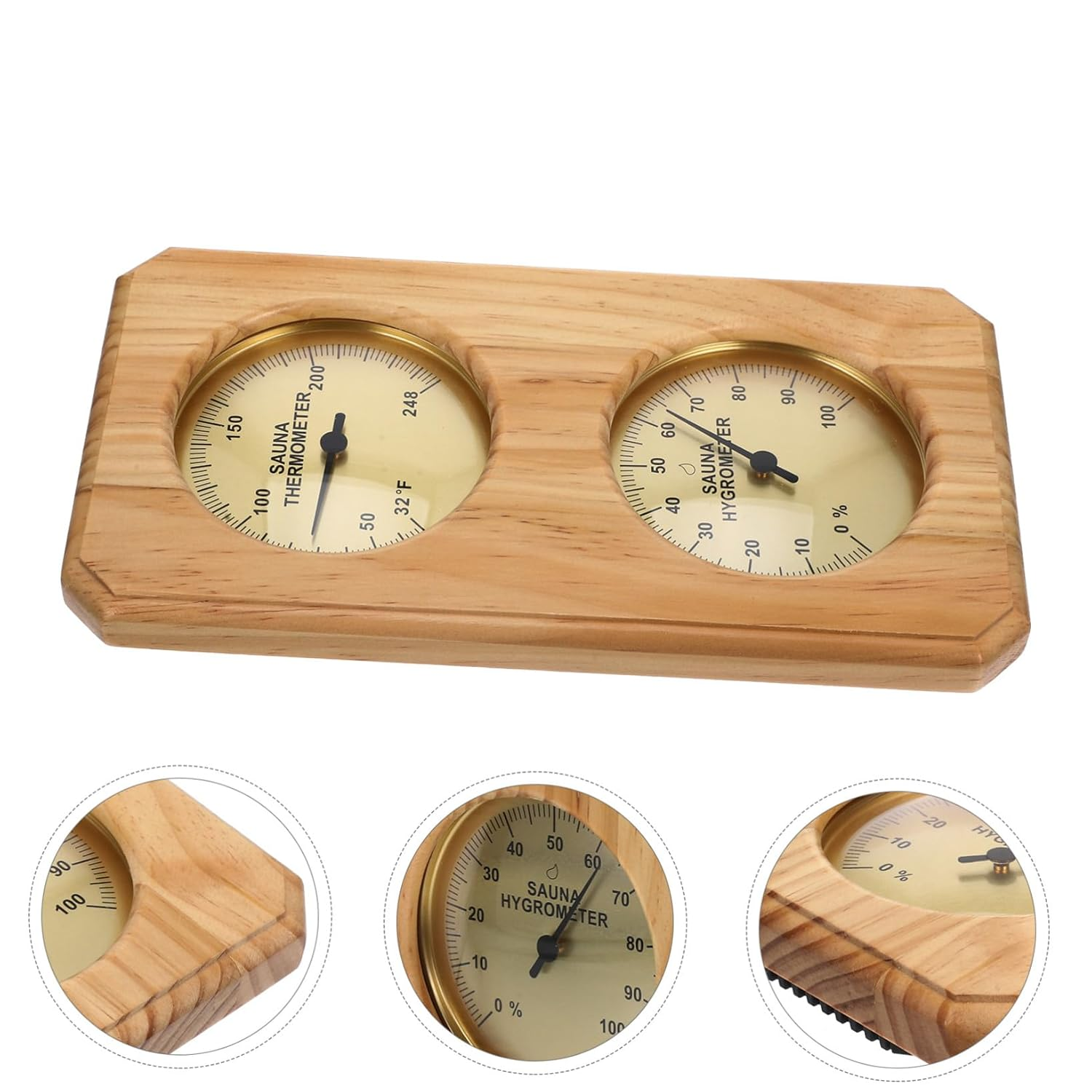 MERRYHAPY Sauna Hygrothermograph Indoor Thermometer Humidity Dual Scale Wall-Mounted Temperature Humidity Gauge for Home Steam Rooms Accurate and Measuring Tool image number 6