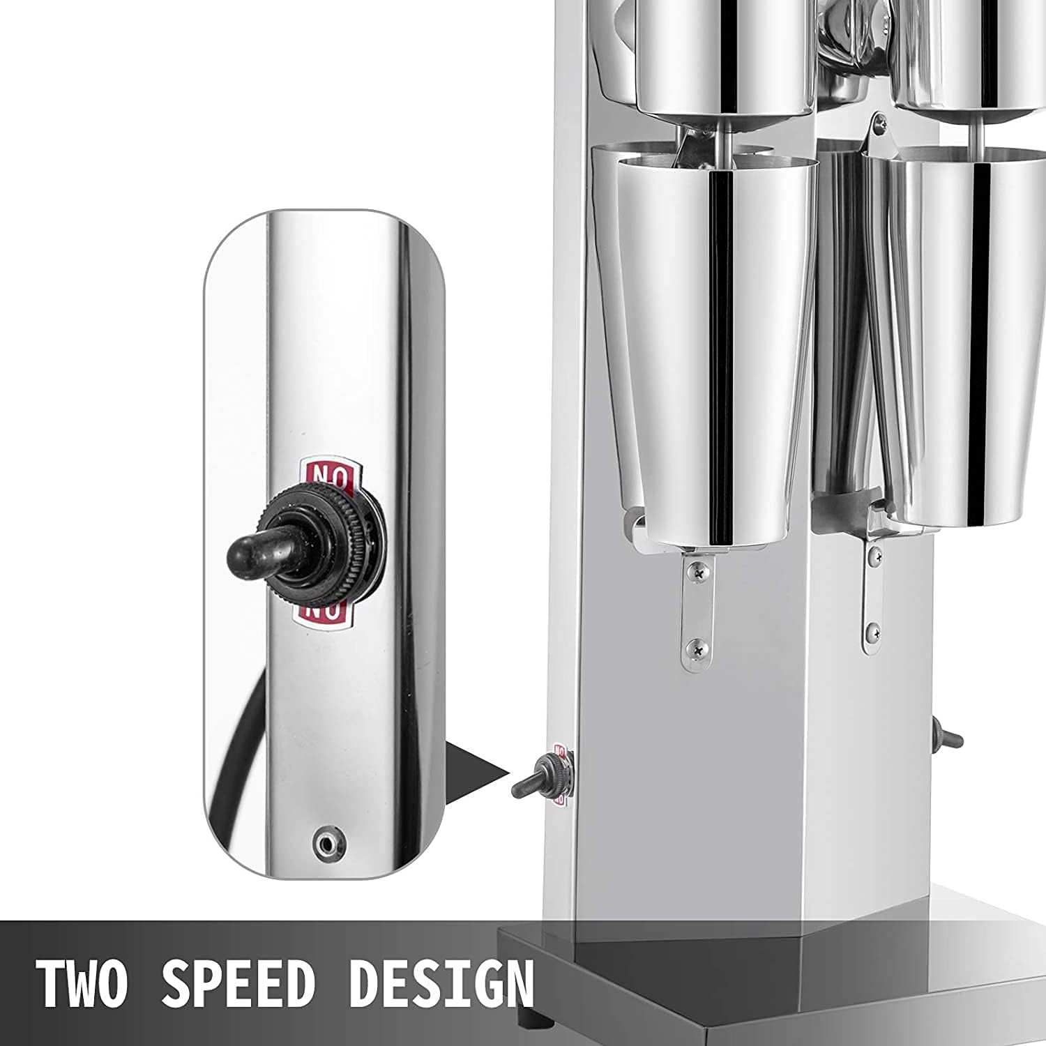 VEVOR Stainless Steel Electric Milkshake Maker 180W Double Head with 800Ml Cup, 2 Speed Adjustable Classic Machine, Silver image number 6
