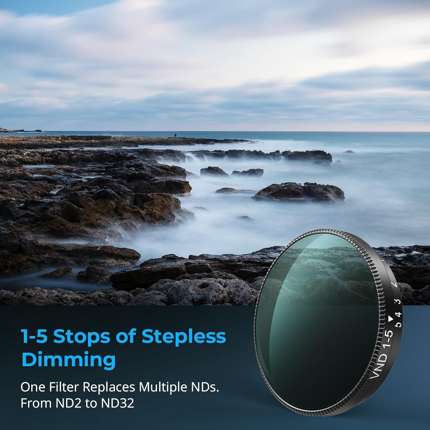 Smallrig VND 1-5 Stop Filter for DJI Osmo Nano,Variable ND2-ND32 Filter,Adjustable ND Filter,Multicoated HD Optical Glass,Complete Package with Cleaning Cloth & Storage Case - 5788 image number 6