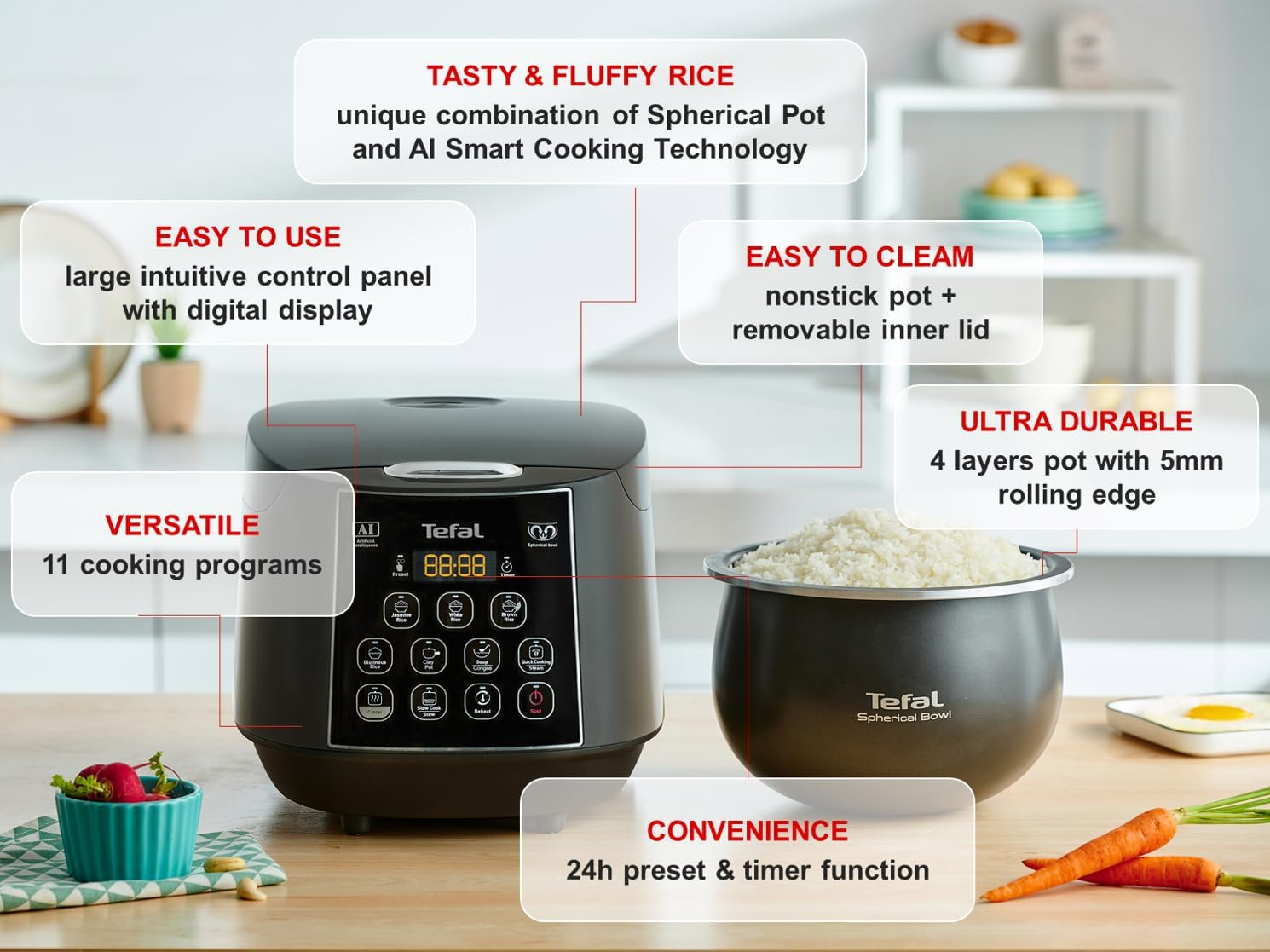 Tefal Easy Rice & Slow Cooker plus 11 in 1, RK736 image number 2