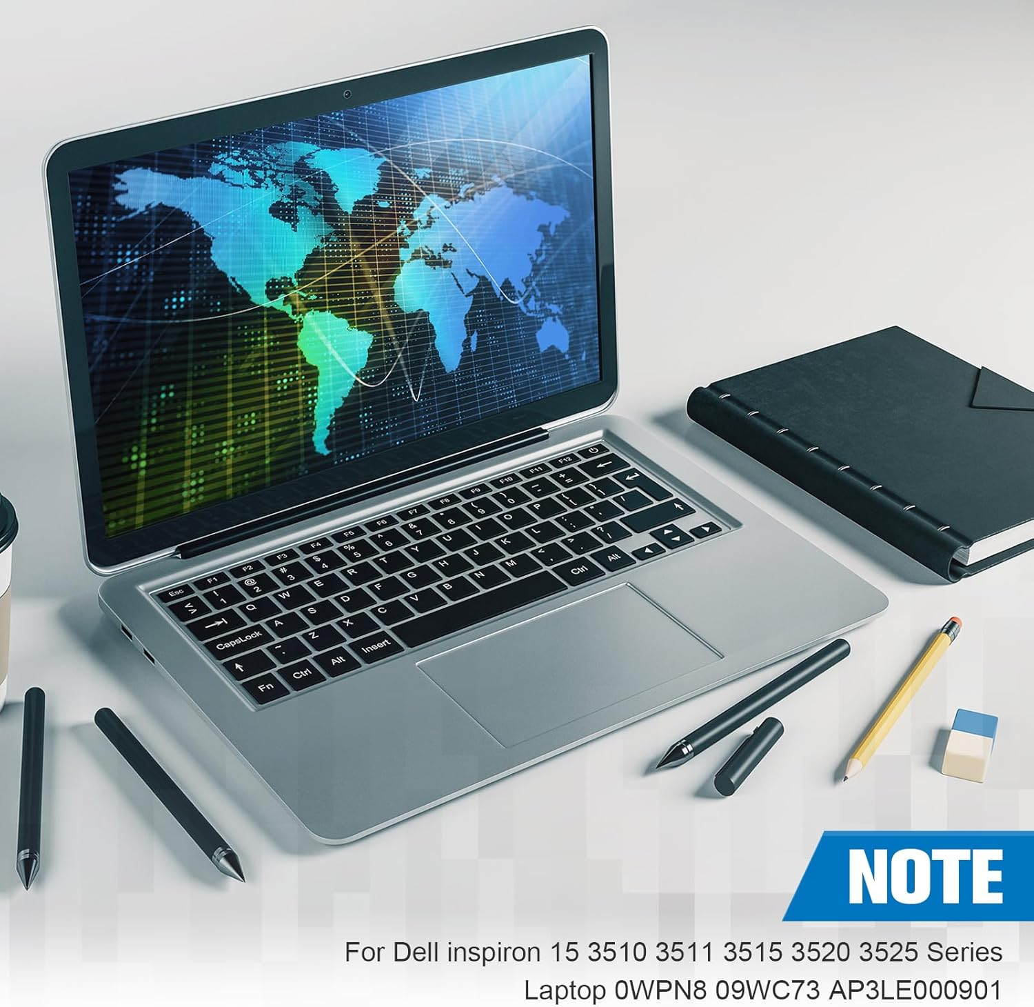 Konohan 4 Pack Replacement LCD Back Laptop Computer Replacement Parts Cover Top Case Lid Front Bezel with Hinges Compatible with Dell Inspiron 15 3510 3511 3515 3520 3525 00WPN8 image number 5