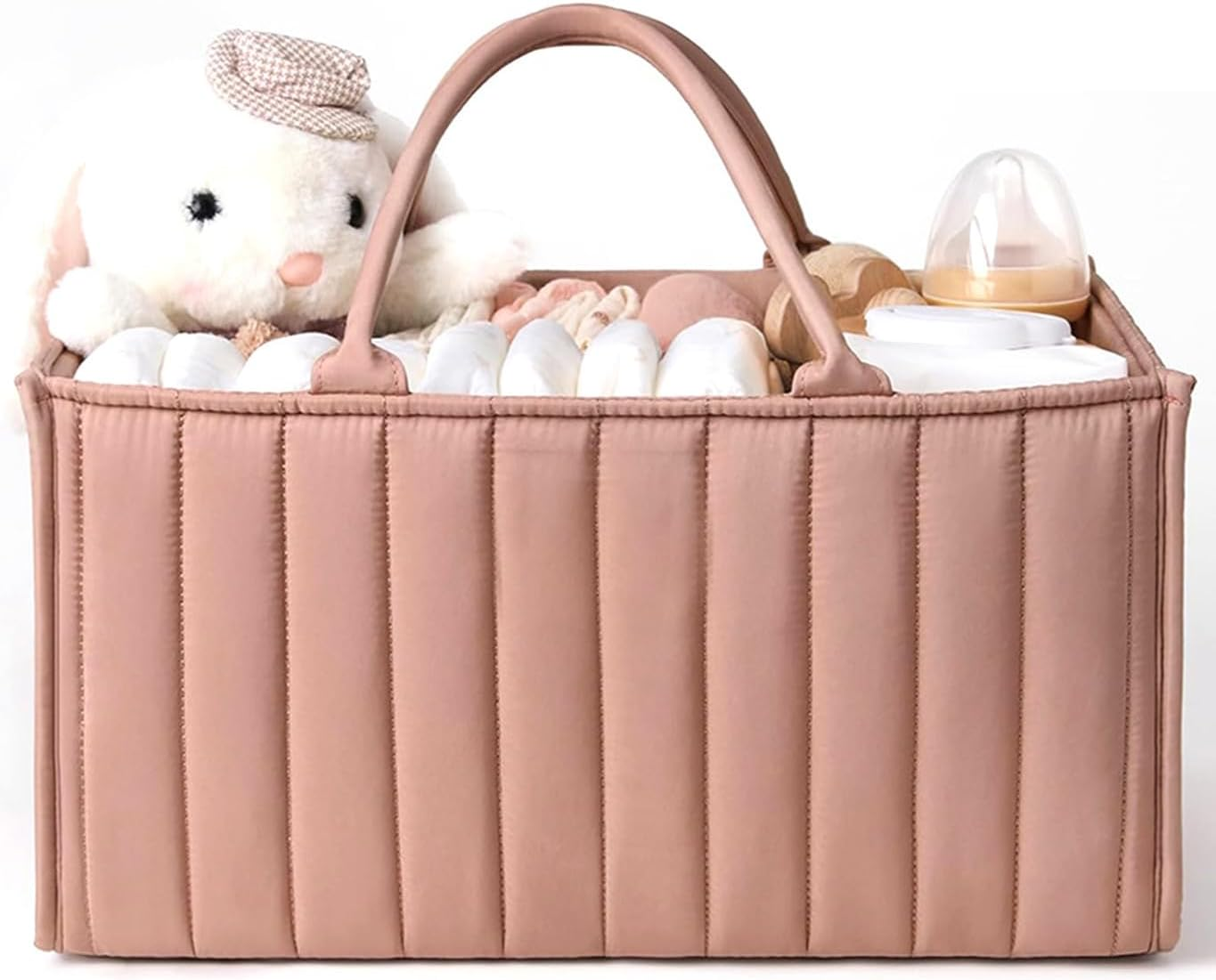 Baby Diaper Caddy Basket, Diaper Organizer for Changing Table Organizer, Baby Organizer for Newborn Shower List and Must - Haves image number 3