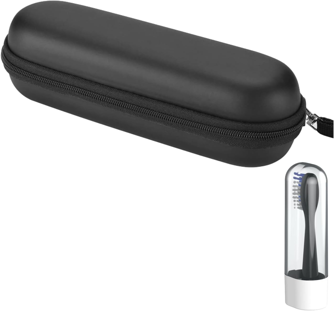 Electric Toothbrush Travel Case, EVA Hard Storage Case with Toothbrush Covers Caps, Compatible with Oral B Pro 1000, 2000, 3000, 3500, 7000, Philips Sonicare Protectiveclean (Black) image number 2