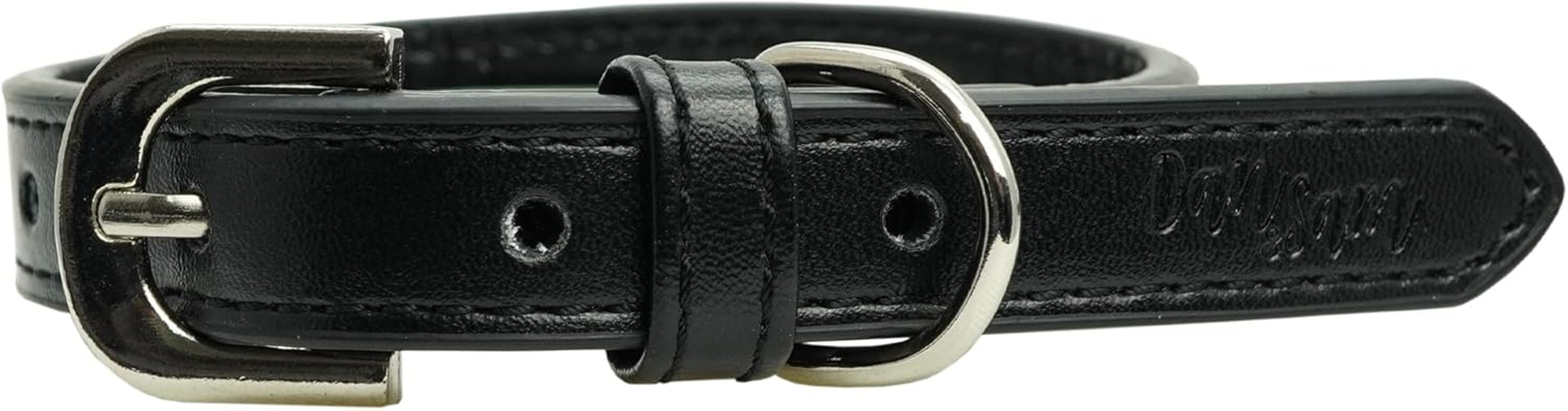 Dan & Sam Vegan Leather Dog Collar, Small, Black image number 2
