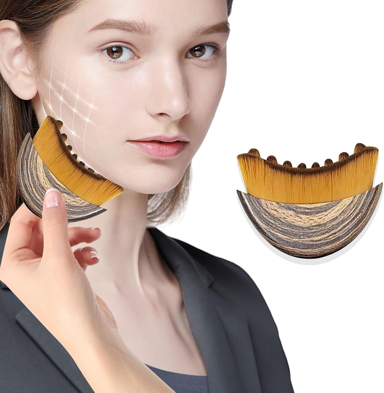 IKEEPVOX Lymphatic Contour Face Brush &ndash; Face Massager for Lymphatic Drainage & Contouring | Ergonomic Design for Precise Fit, Puffiness Relief & Fatigue Recovery (Bring Storage Case)​ image number 2