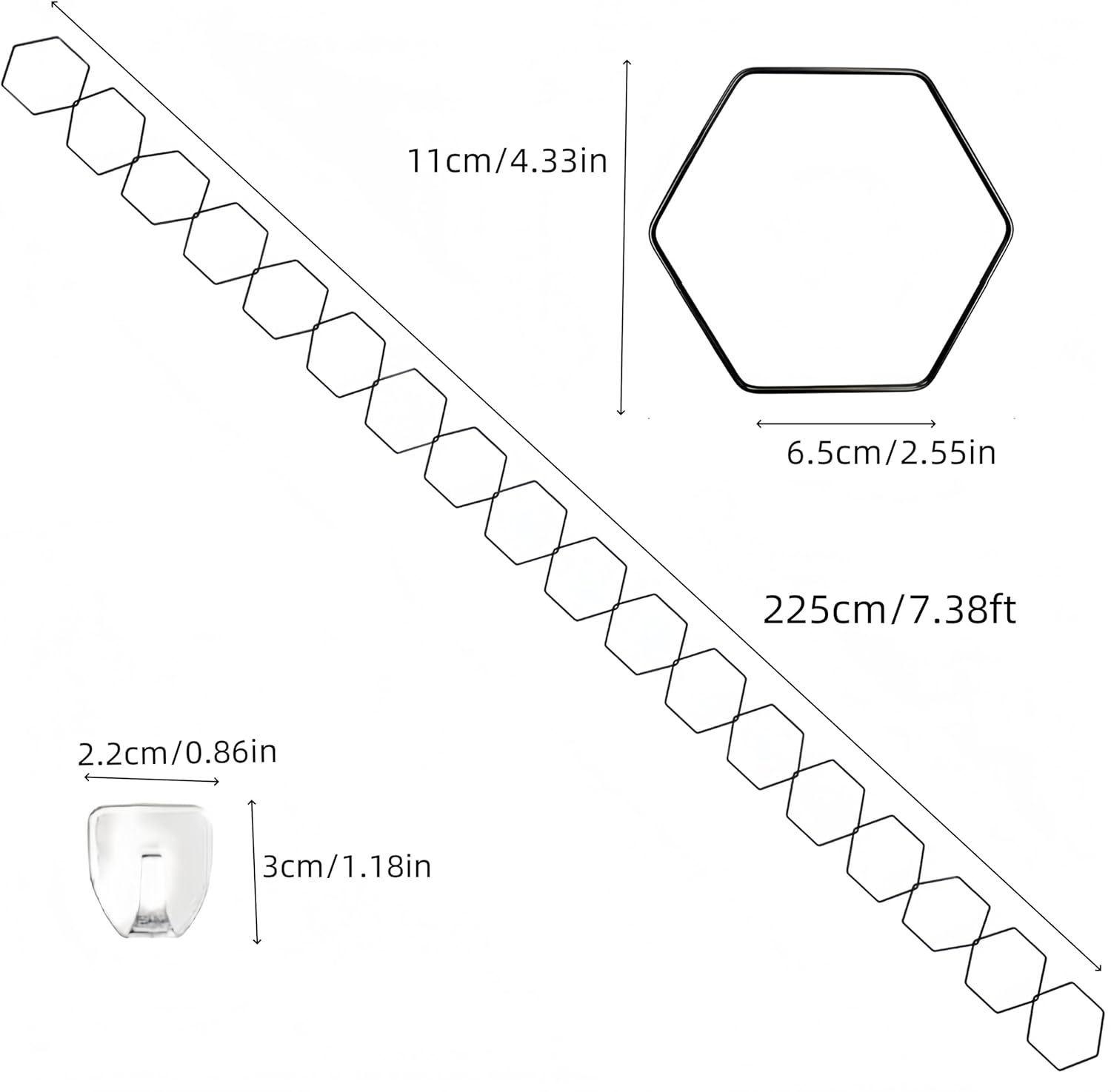 Chain Trellis for Climbing Plants 18-Piece Set,Garden Wall Trellis and Plant Vine Support Indoor&Outdoor House Plant Accessories,With 6 Fixed Hooks,Six-Art Iron Ring Flower Stand