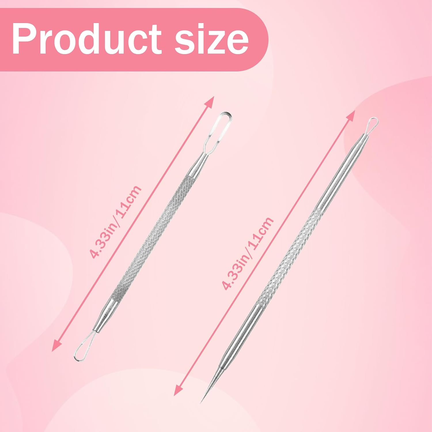 Black Blackhead Tool Kit,Stainless Steel Acne Needles Double Side Spot Squeezer Tool Pimple Extractor Popper Tool Kit Used to Remove Facial Blackheads and Pimples image number 4