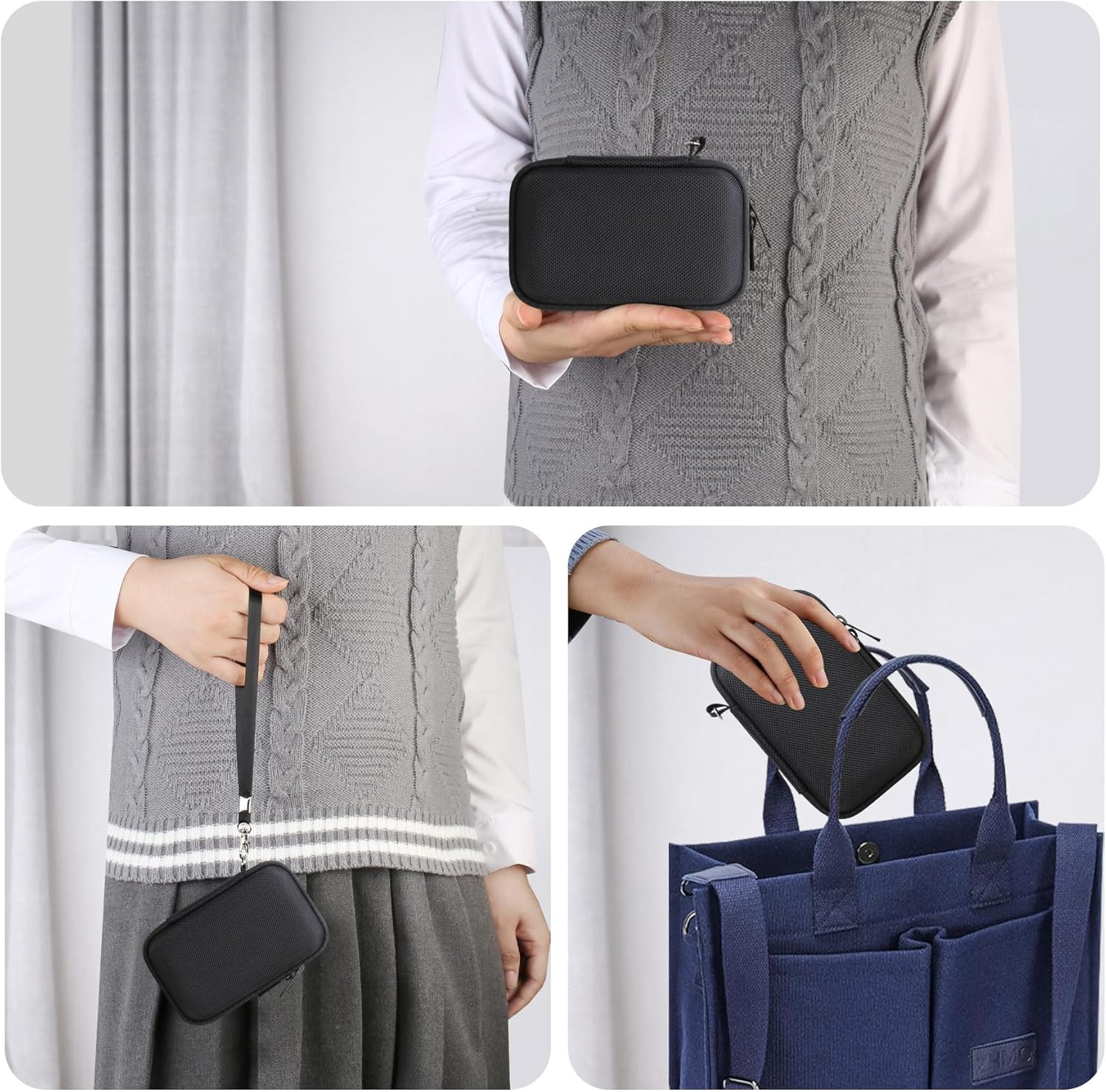 RAIALL Camera Case for Canon Powershot V1 Digital Camera, Powershot V1 Vlogging Camera Travel Hard Bag, Protective Storage Cover Holder for Batteries, SD Card, Cable and Memory Card Reader, Black image number 2