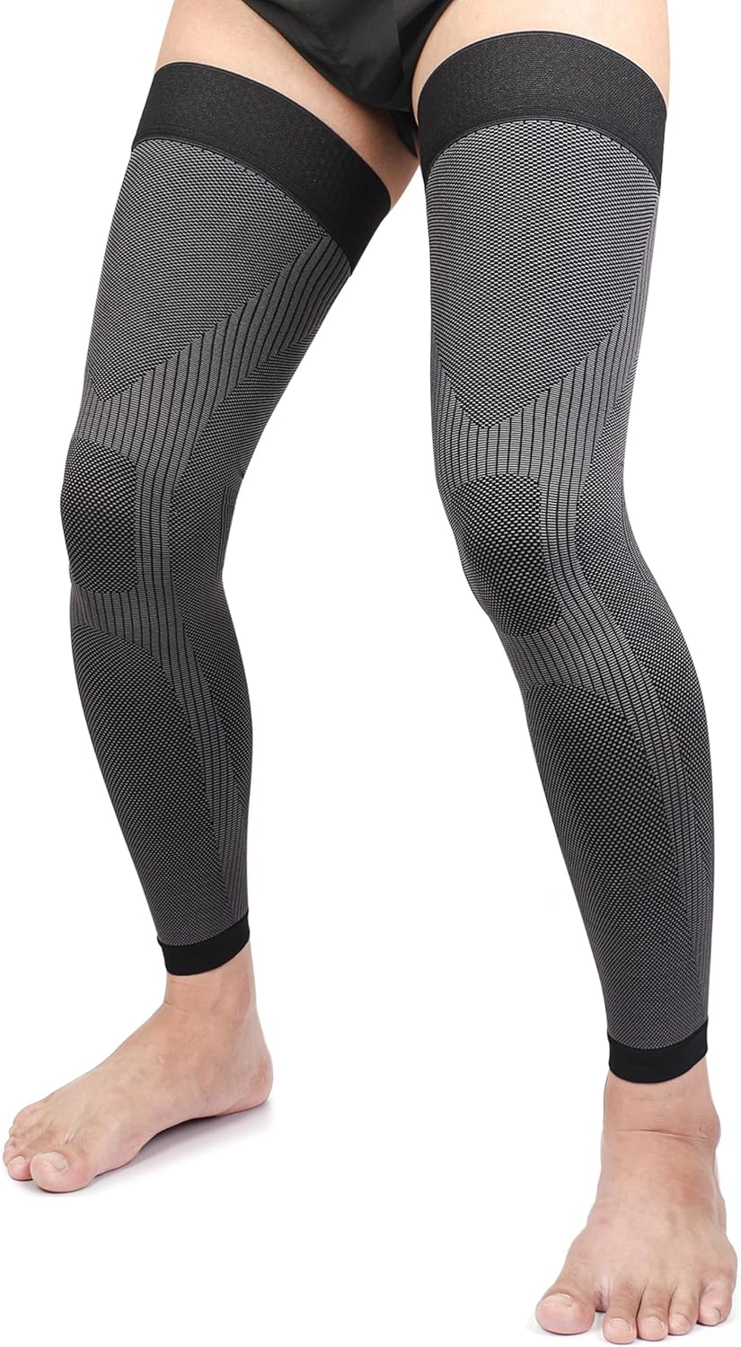 KEKING Full Leg Compression Sleeves, Unisex, Thigh High Compression Stocking 20-30Mmhg Graduated Support for Thigh Calf Knee