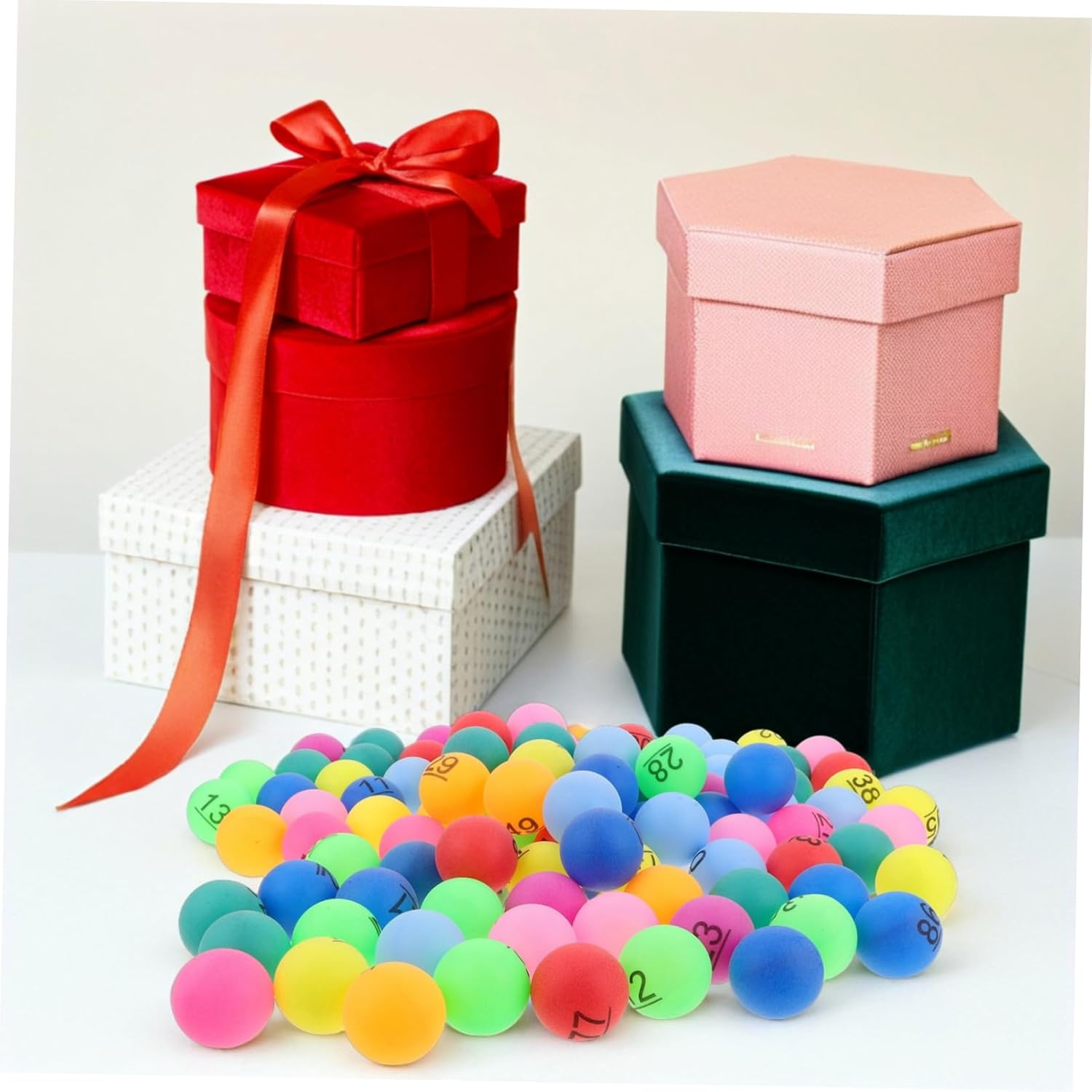 Vaguelly 100Pcs Color Balls and Prize Draw Balls Prize Ball Electronic Bingo Game Decorative Ball Color Ball Suit Ball Raffle Balls 1-100 Bingo Game Ball Pp image number 5