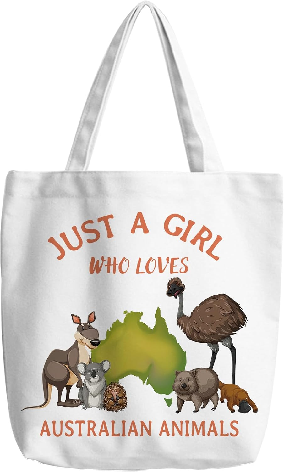 Kangaroo Koala Lover Gift Australian Animals Tote Bag Platypus Crocodile Shopping Grocery Bag image number 1