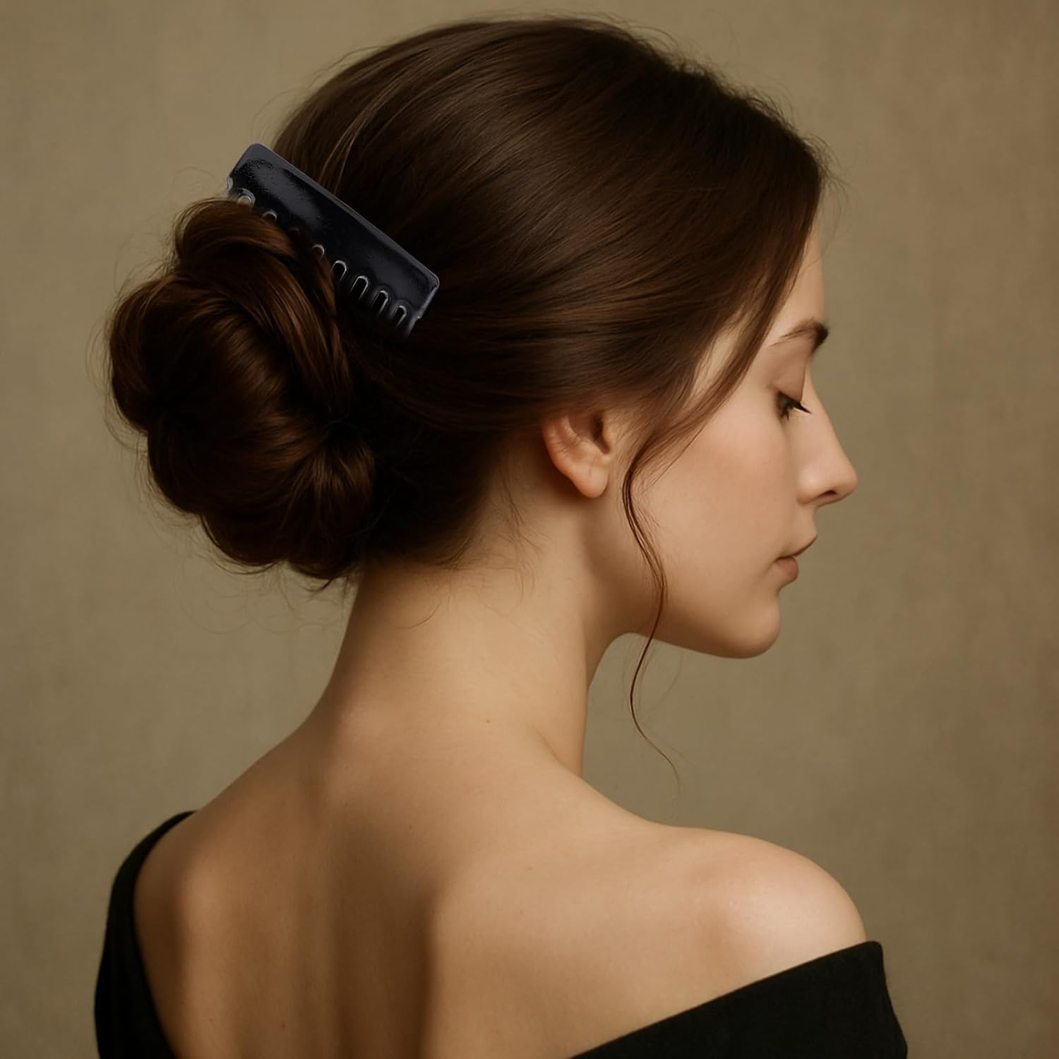 BOXOB 4Pcs French Side Comb, Black Small French Twist Hair Comb Decorative Bun Hold Clips Strong Hair Styling Accessories for Girls & Women image number 1