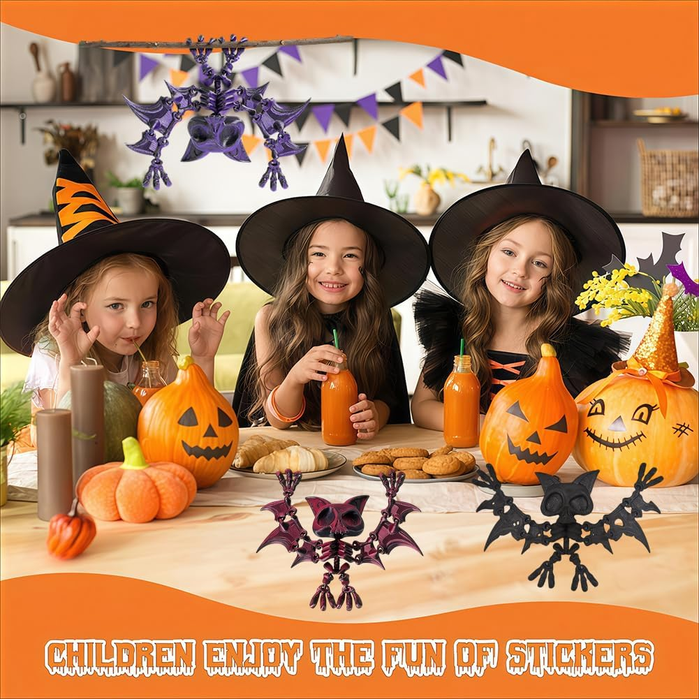 Halloween 3D Night Light Bat Model Set of 3 Joint Movable Simulation Bat Halloween Parties Decoration for Window Garden Christmas Tree Home Creative Gifts image number 6