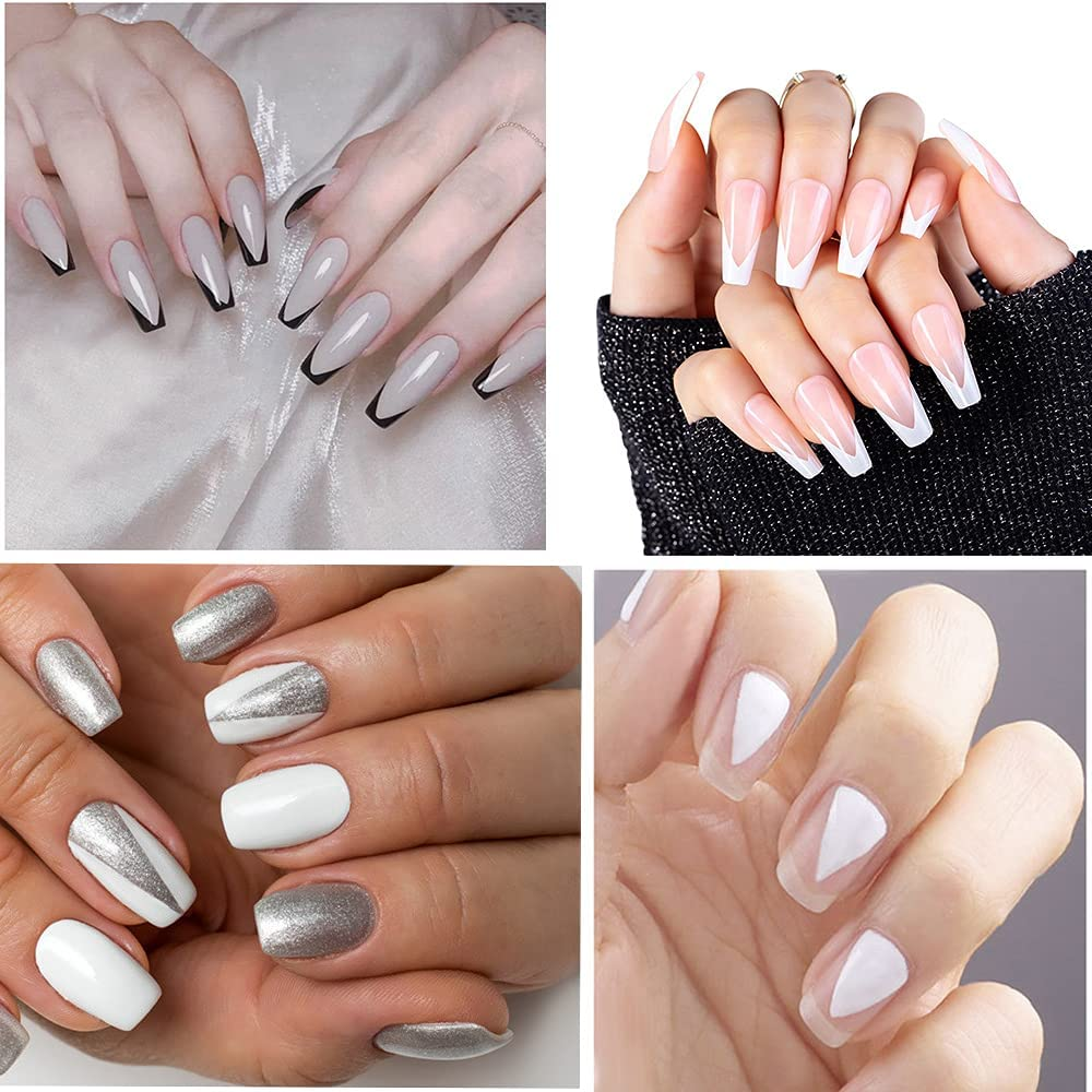 French Cutter for Nails, 3Pcs French Tip Edge Trimmer Easy Smile Line Cutter for Acrylic Nails, V Cut Nail Cutter with 2Pcs Acrylic Brush, 1Pcs French Tip Cutting Knife, 5 Spare Blades image number 6