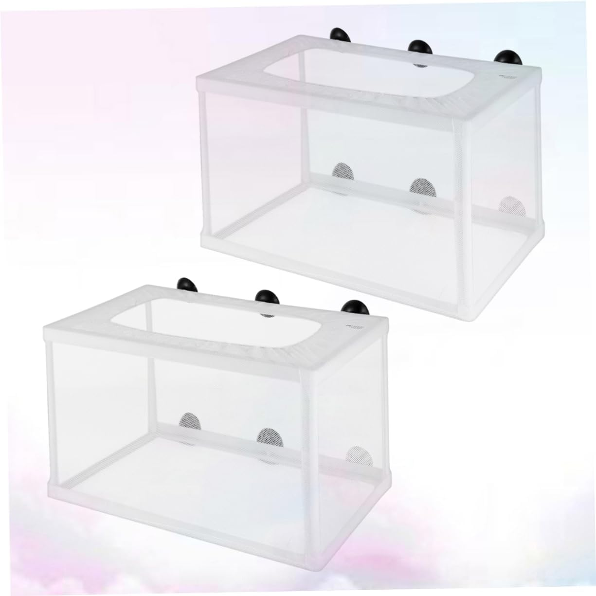 JOINPAYA 2Pcs Large Fish Hatchery Net with Suction Cups for Aquarium Tank, White Isolation Box for Fry Breeding and Juvenile Fish Protection in Aquatic Pet Care image number 3