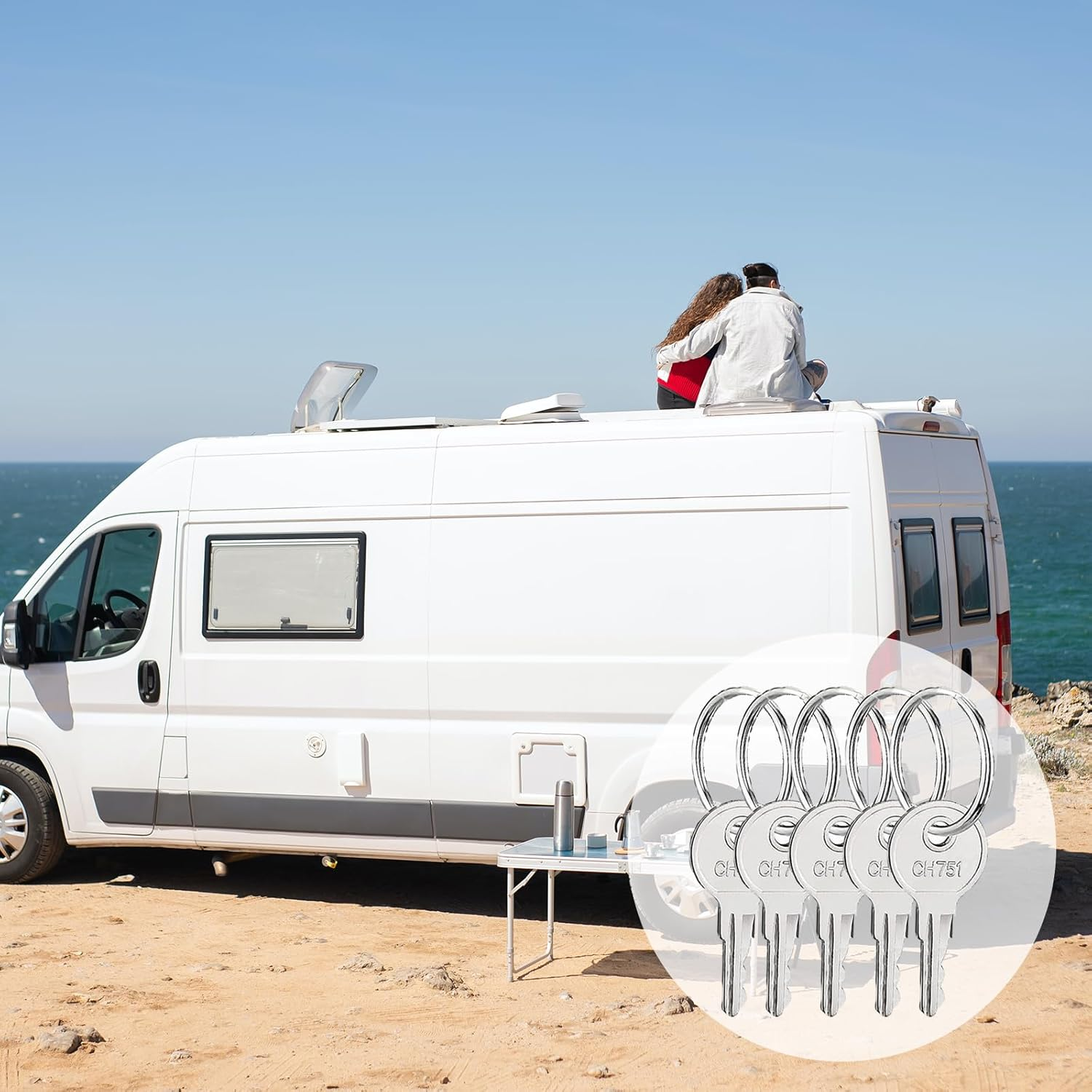 CH751 RV Keys for RV Campers Cabinets Push Locks, Spare Keys Suitable for Camper Door Lock T-Handles Shells Tool Boxes (5 Pack) image number 4