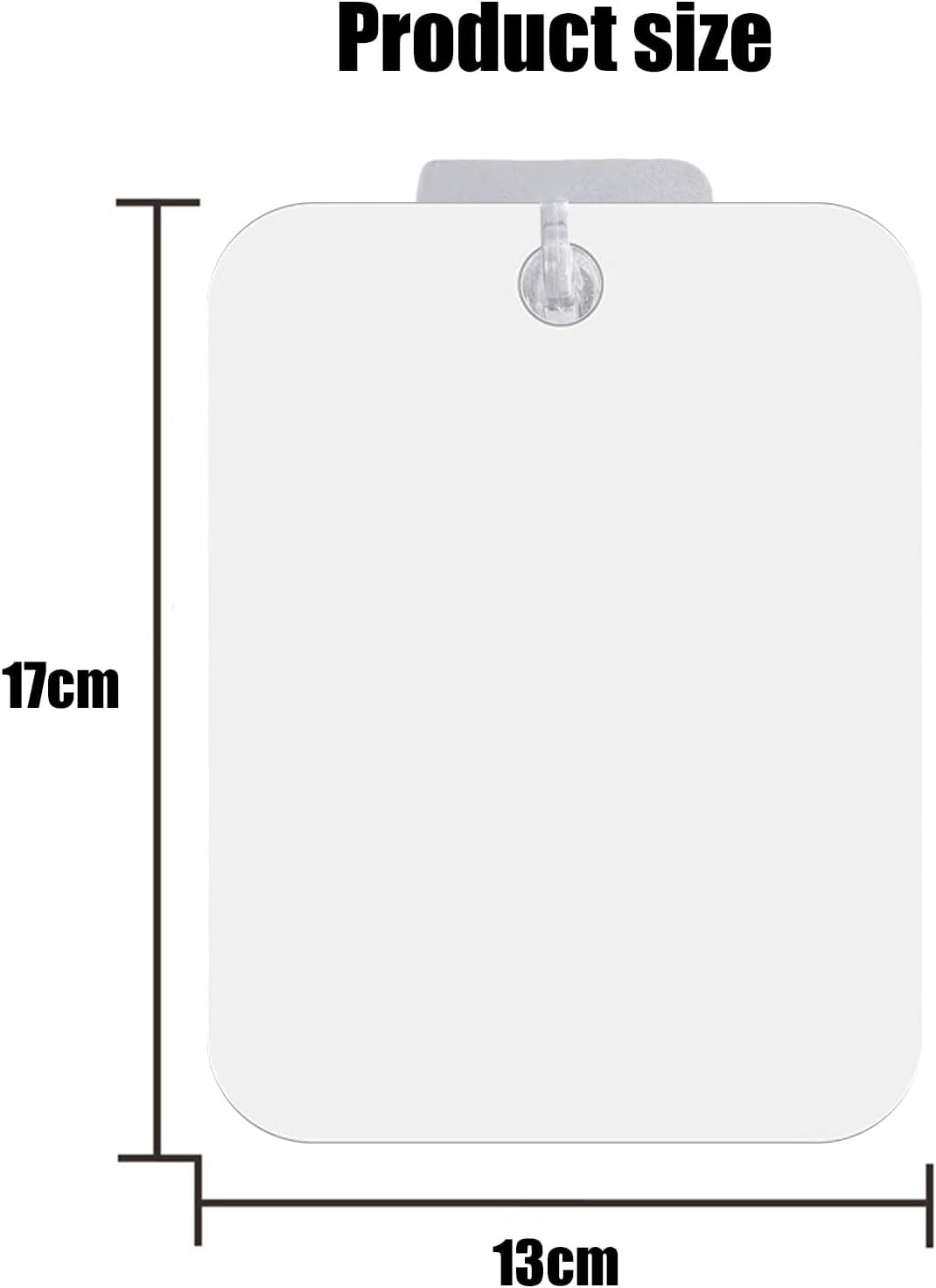 Xolixorium Fogless Shower Mirror 17X13Cm with Enhanced Suction Cups, Anti-Fog Bathroom Wall Mirror for Shaving, High Clarity Waterproof Vanity Mirror with Hanging Hooks image number 4