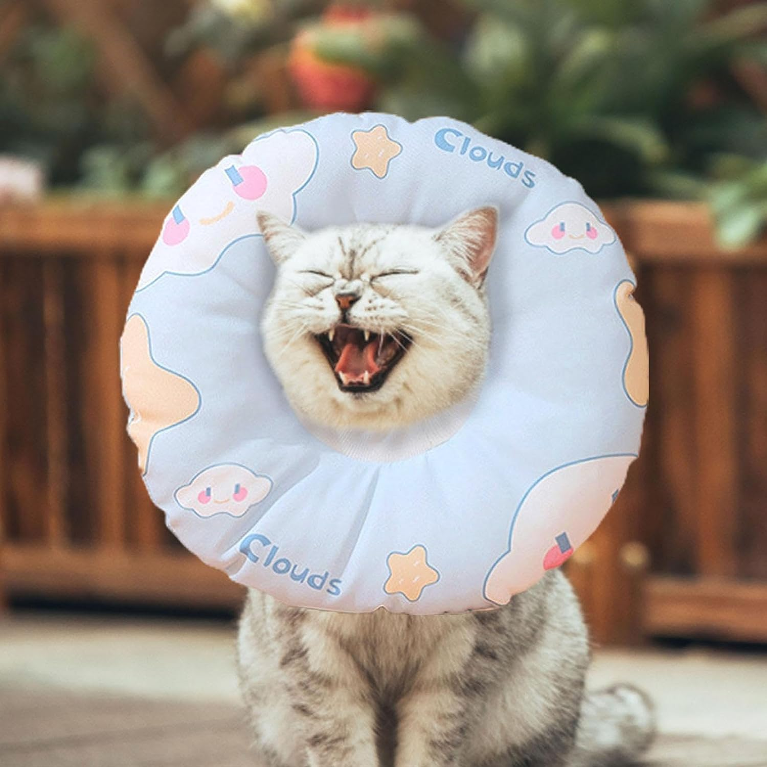 Kitten Cones after Injury | Flexible Waterproof Cat Neck Cone | Cat Soft Cone Collar to Stop Licking and Scratching, Pets Clouds Collar for Cat Kitten Puppy Rabbit Buniq image number 1