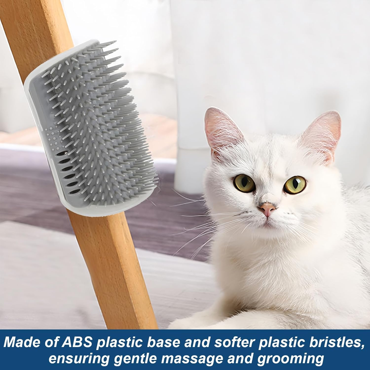 2 Pack Cat Brush, Wall Corner Scratcher Groomers Soft Grooming Massage Combs, Softer Cat Corner Self Groomer with Catnip, Interactive Cat Toy for Long & Short Fur Kitten Cats Dogs image number 4