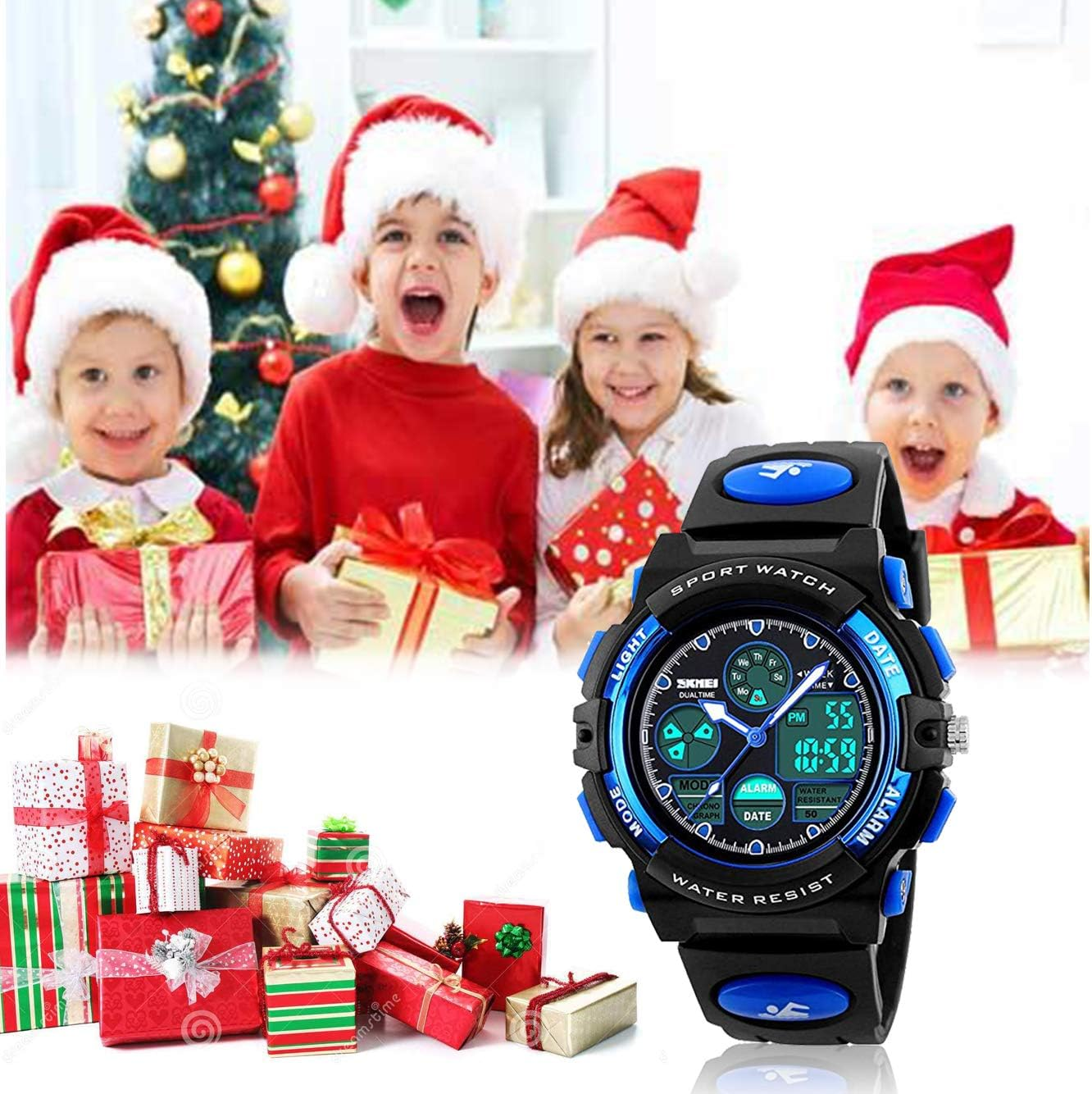 Touber Kids Digital Sport Watch, 50M Waterproof LED Wrist Watches with Alarm Stopwatch - Best Gifts image number 3