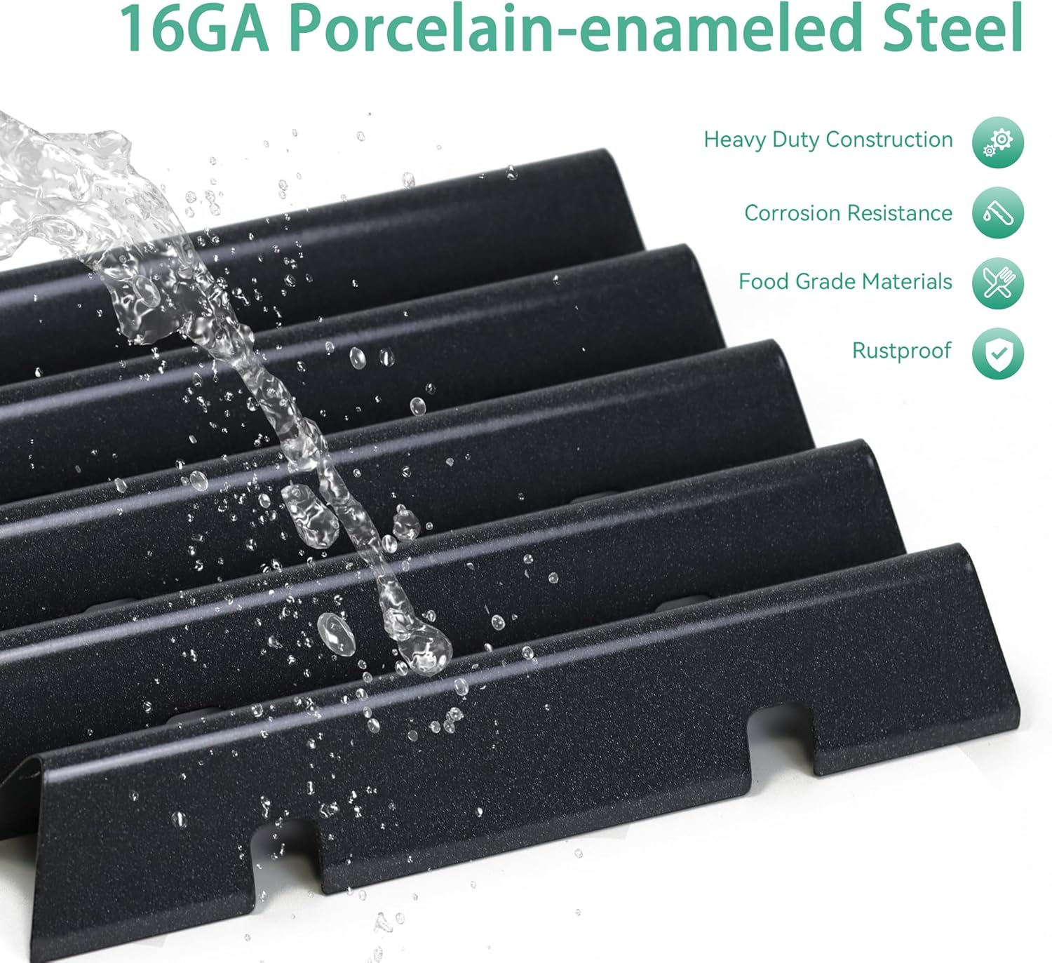 Spirit II E310 67046 7636 Flavorizer Bars for Weber Spirit II & I & GS4 Spirit II E310 E320 S310 S320 Grills with Front Mounted, 15.3 Inch Heat Plate Flame Guard for Weber 67046 69797 68843 Parts image number 6