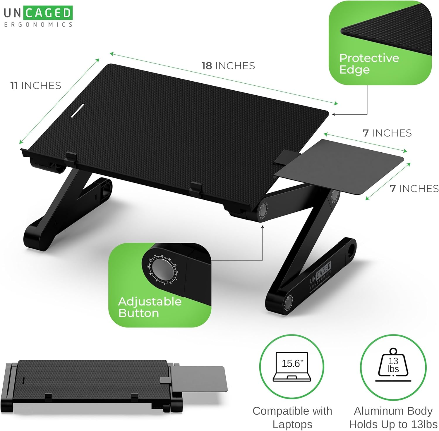 Workez Adjustable Computer Keyboard Stand for Desk, Keyboard & Mouse Stand, Ergonomic Keyboard Stand for Desktop, Computer Keyboard Riser for Desk - Black image number 6
