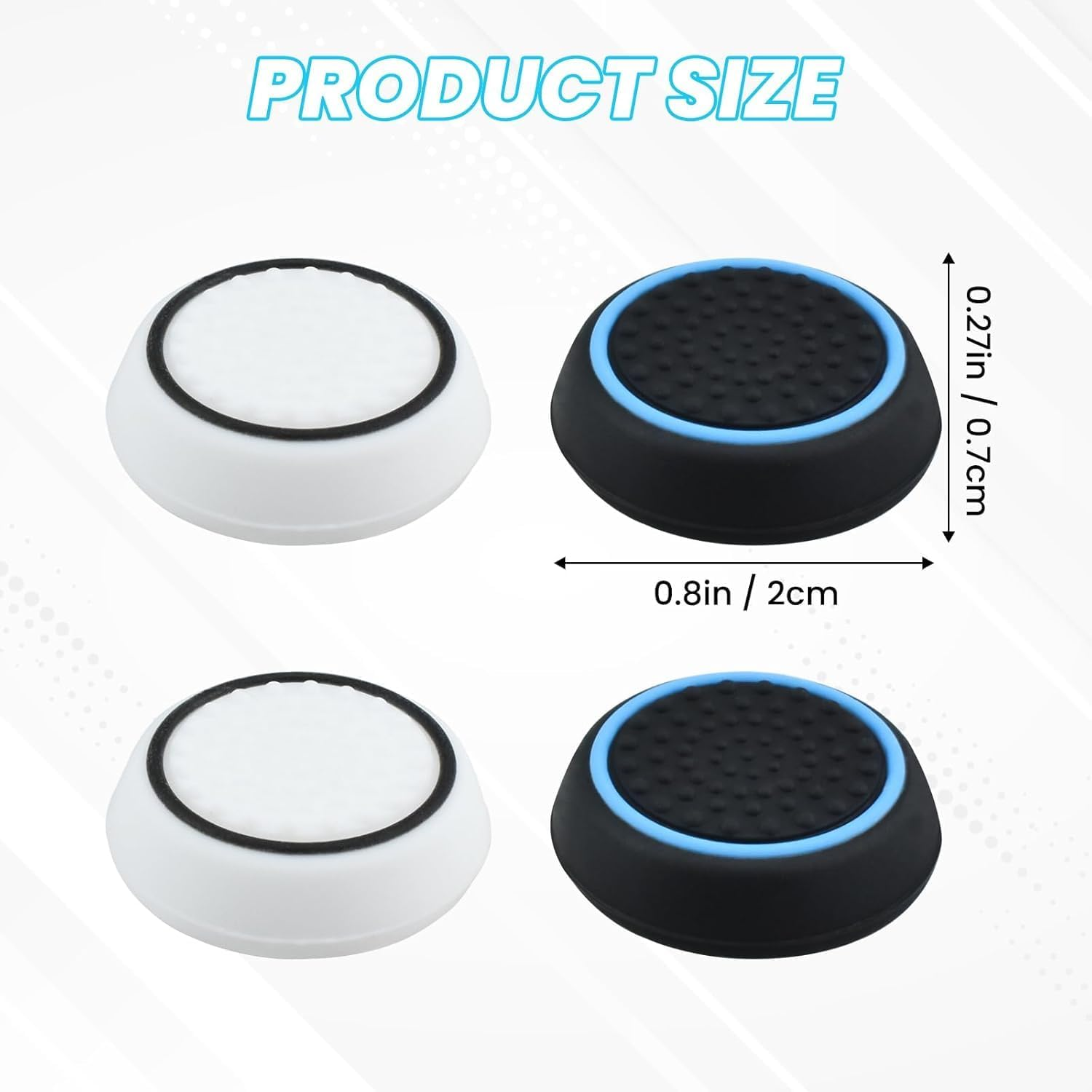 Fokmuaex 8 PCS Performance Thumb Grips for PS5, PS4, Xbox Series X/S & Steam Deck - Non-Slip Joystick Controller Covers with 4 Colors - Enhanced Grip for Gaming Consoles