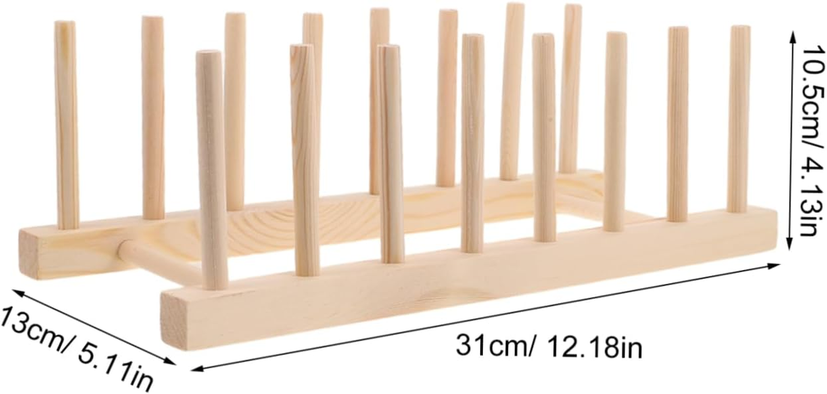 LABRIMP 3Pcs Wood Dish Drying Rack Wooden Storage Holder Organizer for Plate Bowl Cup Book Pot Lid Cutting Board Drying Rack Stand Holder image number 1