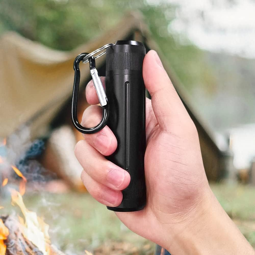 Finegood 2 Set of Smell Proof Container, Waterproof Airtight Stash Jar Portable Aluminium Alloy Container with Carabiner for Outdoors Survival image number 2