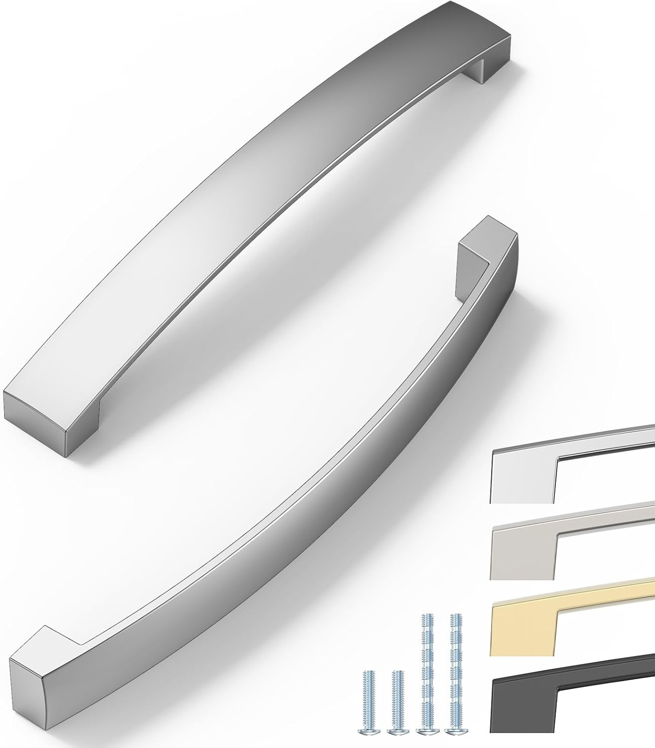 ELEBUILD Pack of 12 Handles 160Mm Chrome Cupboard Handles Elegant Kitchen Handles image number 2