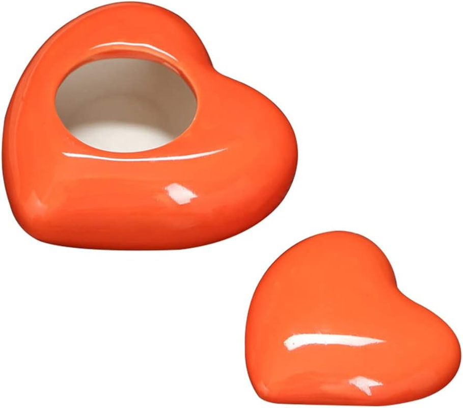 Cabilock Heart-Shaped Tea Jar Sealed Storage Jar for Tea-Leaf Storage Souvenir for Home Kitchen Made of Ceramic Material image number 3