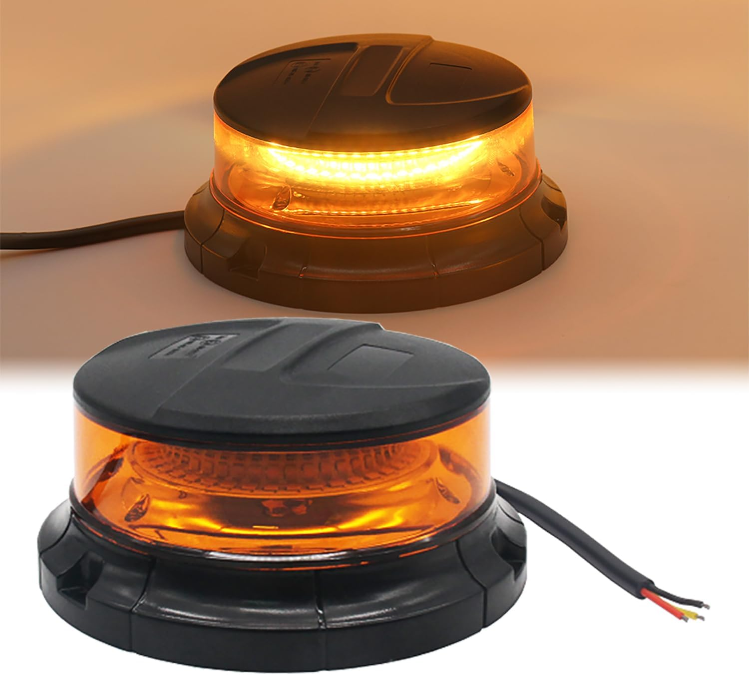 Monirf 42 Leds Rotating Beacon Light, Permanent Mount Amber Strobe Lights, 12-24V Emergency Lights for Trucks Vehicles Tractors image number 4