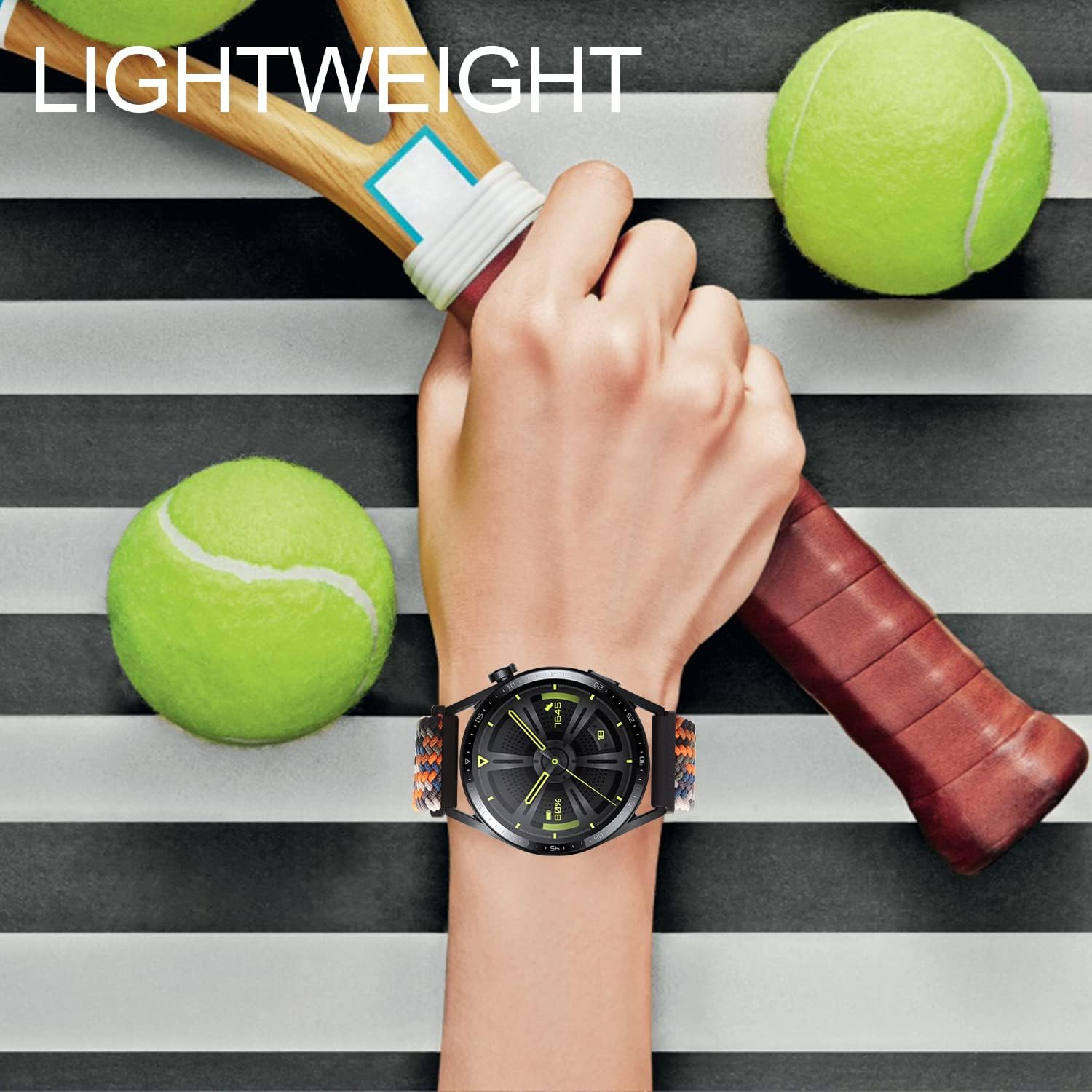 XMUXI Compatible with Samsung Galaxy Watch 3 45Mm Straps Braided Nylon Band, GT 5 GT 4 46Mm Strap, Amazfi GTR 4 GTR 3 Pro Woven Cloth 22Mm Bands Adjustable Elastic Band(Not Include Watch) image number 4