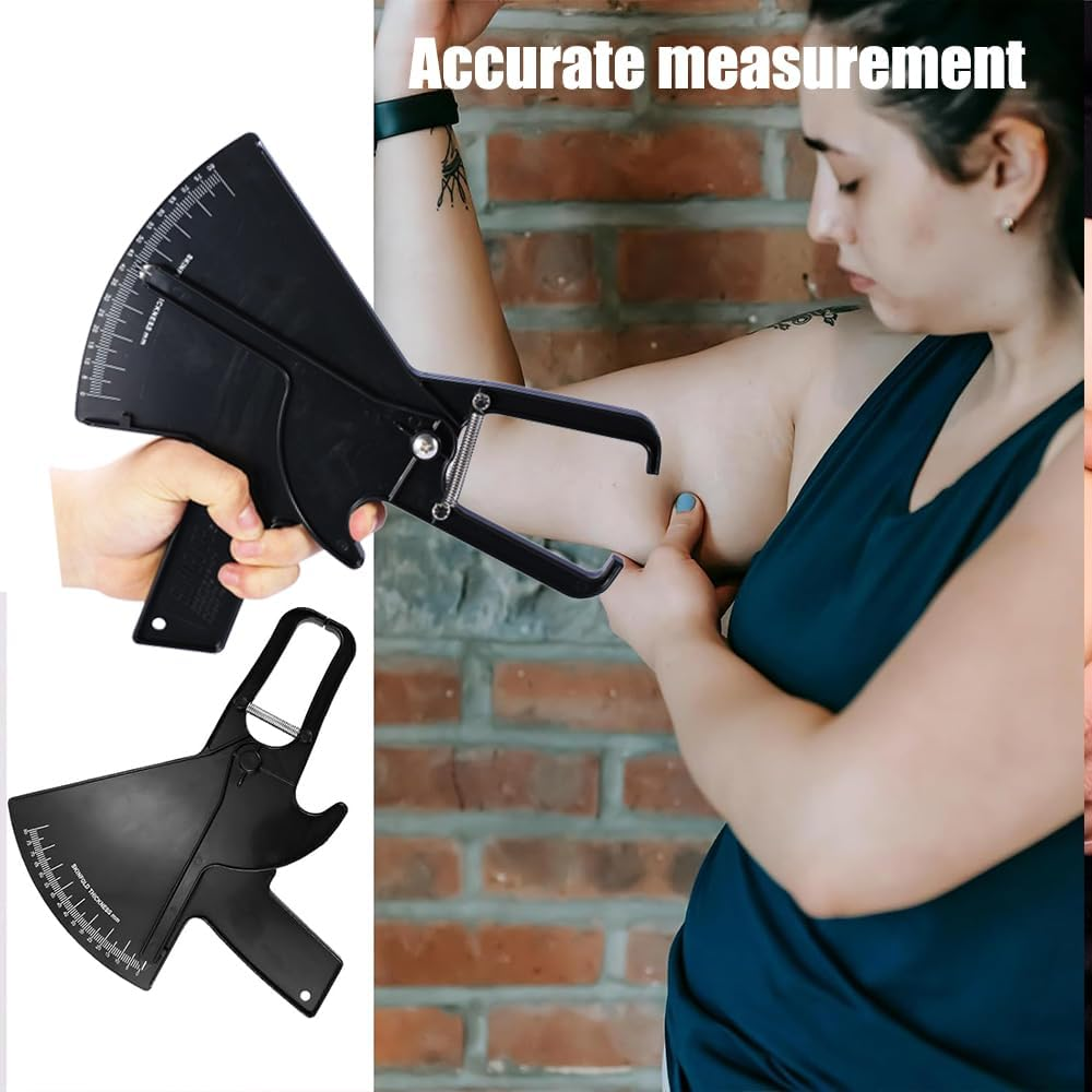 1Pcs Precision Skinfold Caliper, 0-80 Mm Professional Body Caliper, Measuring Body Fat Tester for BMI Fitness Weight Loss (Black) image number 6