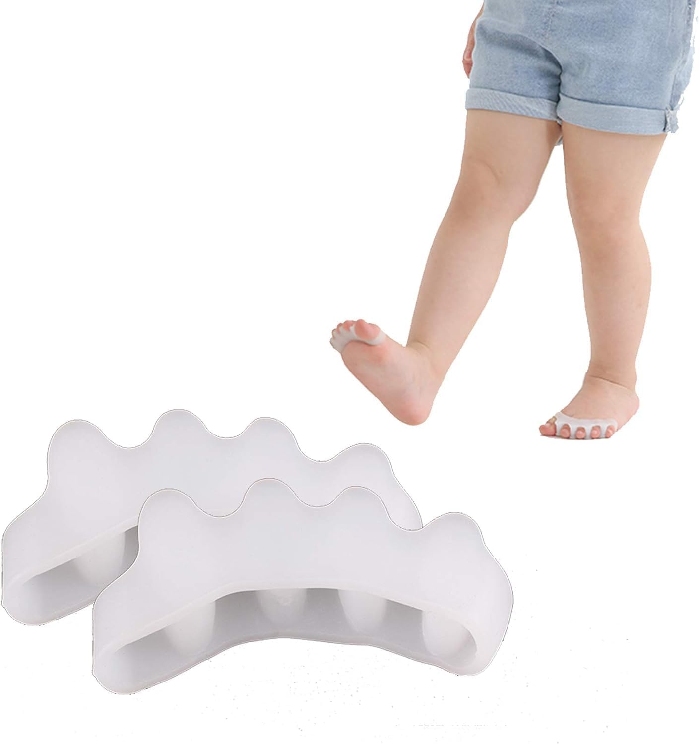Toe Separators & Spacers,Use for Health & Beauty Pedicures,Hammer Toes, Claw Toes & Other Foot Conditions,Pedicures for Kids (White, 1 Pair) image number 3