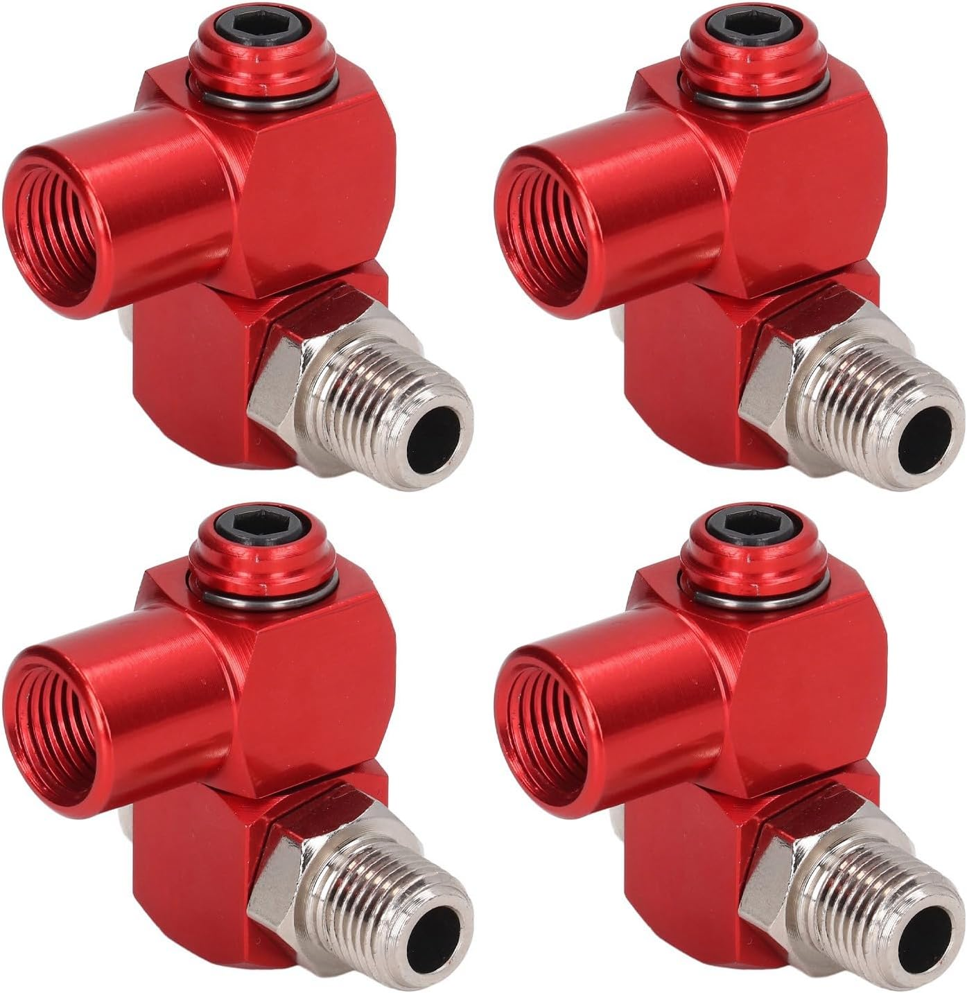 360 Degree Air Hose Connector, 4Pcs Easy to Install Industrial Air Fittings for Glue Gun image number 1
