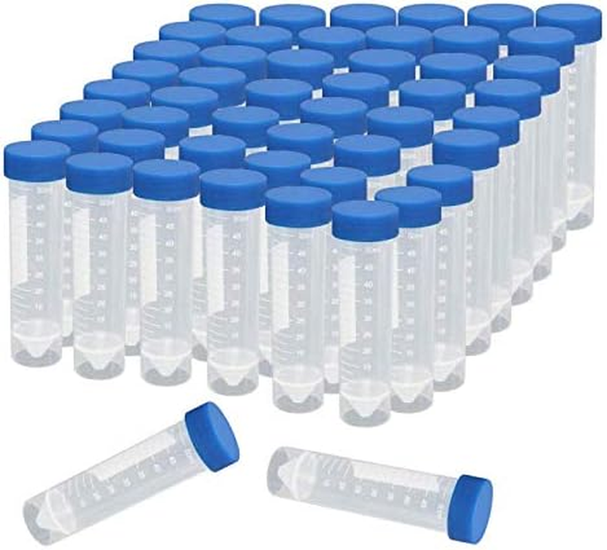 50Ml Plastic Centrifuge Tubes with Screw Cap, Science Plastic Centrifuge Tubes Skirted Conical Bottom 25 Pack Self-Standing Plastic 50Ml Test Tube Polypropylene Conical Tubes with Cap (50PCS)