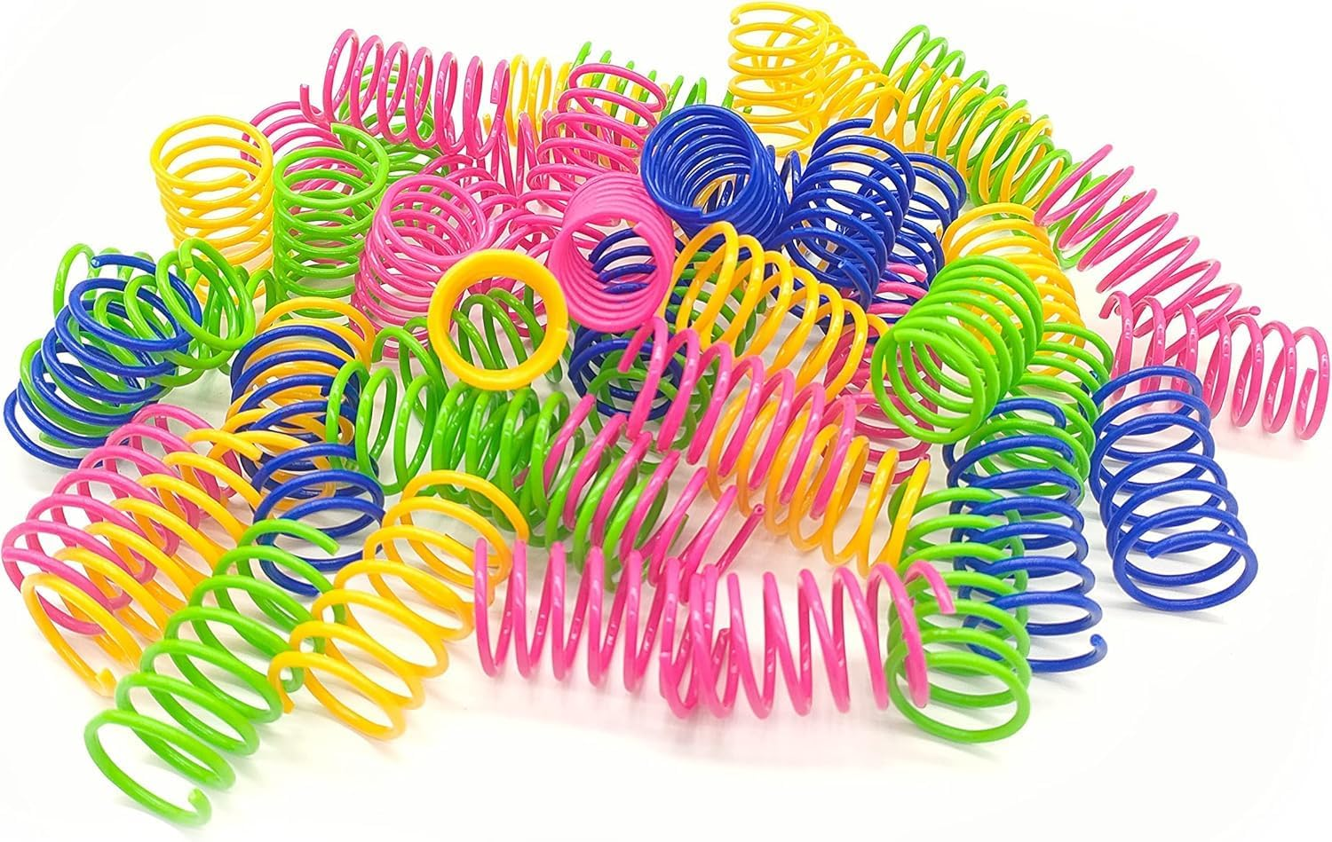 Cat Spring Toys 30 Pack Spiral Springs for Indoor Cats, Colorful Plastic Spring Horns Attract Cats to Knock, Bite, Hunt, Interactive Cat Toys and Kittens image number 3
