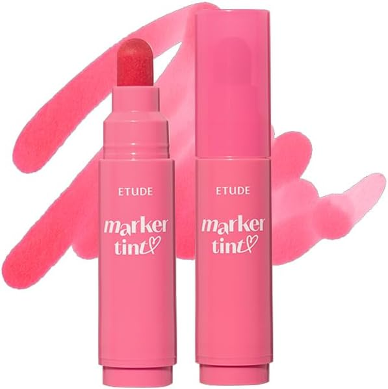 ETUDE Dear Darling Marker Tint #4 Mlik Strawberry (5G) | Hydrating & Long Lasting Lip Stain | High Pigmented Lip Maker with Easy Drawing Tip | Korean Lip Tint, Korean Makeup, Kbeauty image number 2