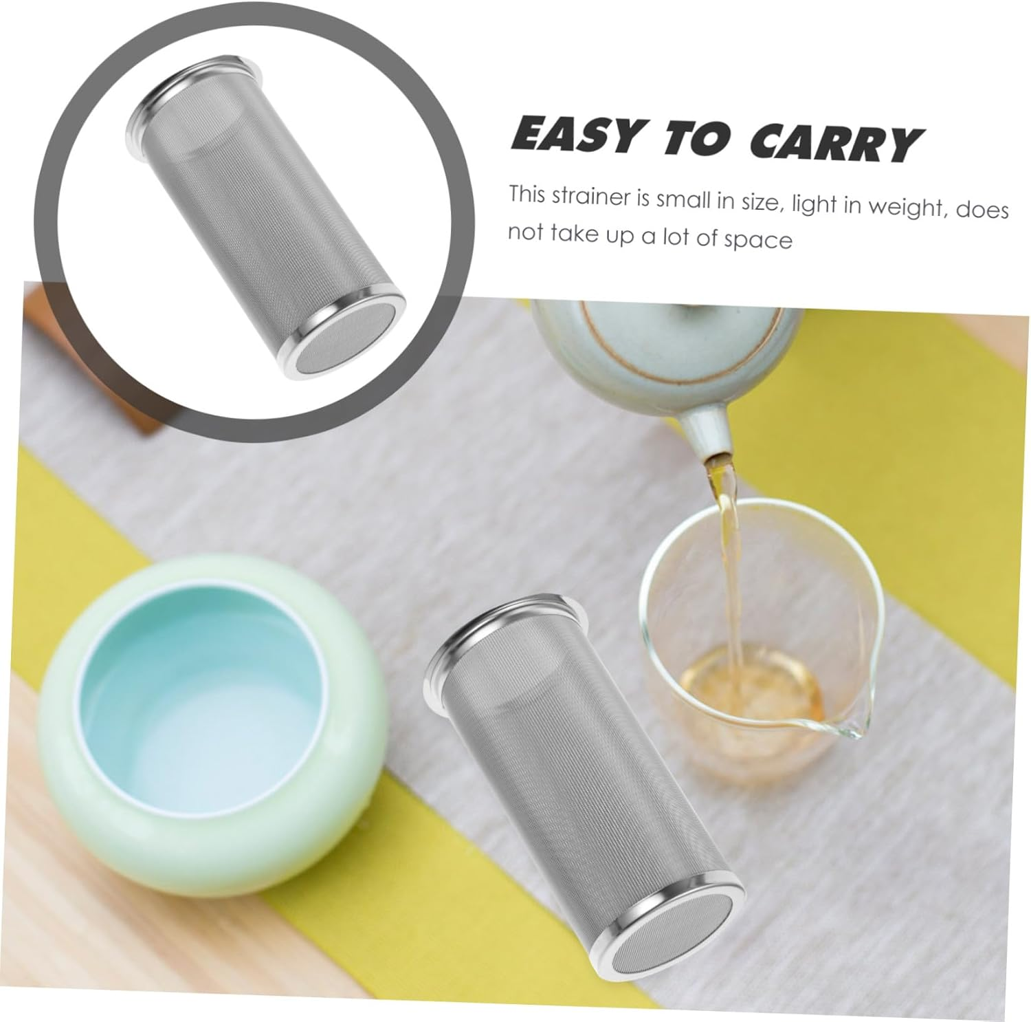 OFFSCH Stainless Steel Coffee Filter Mesh Strainer Insert 8X15Cm 304 Food-Grade Metal Tea Infuser for Reusable Coffee Maker Accessories and Brewing at Home image number 4