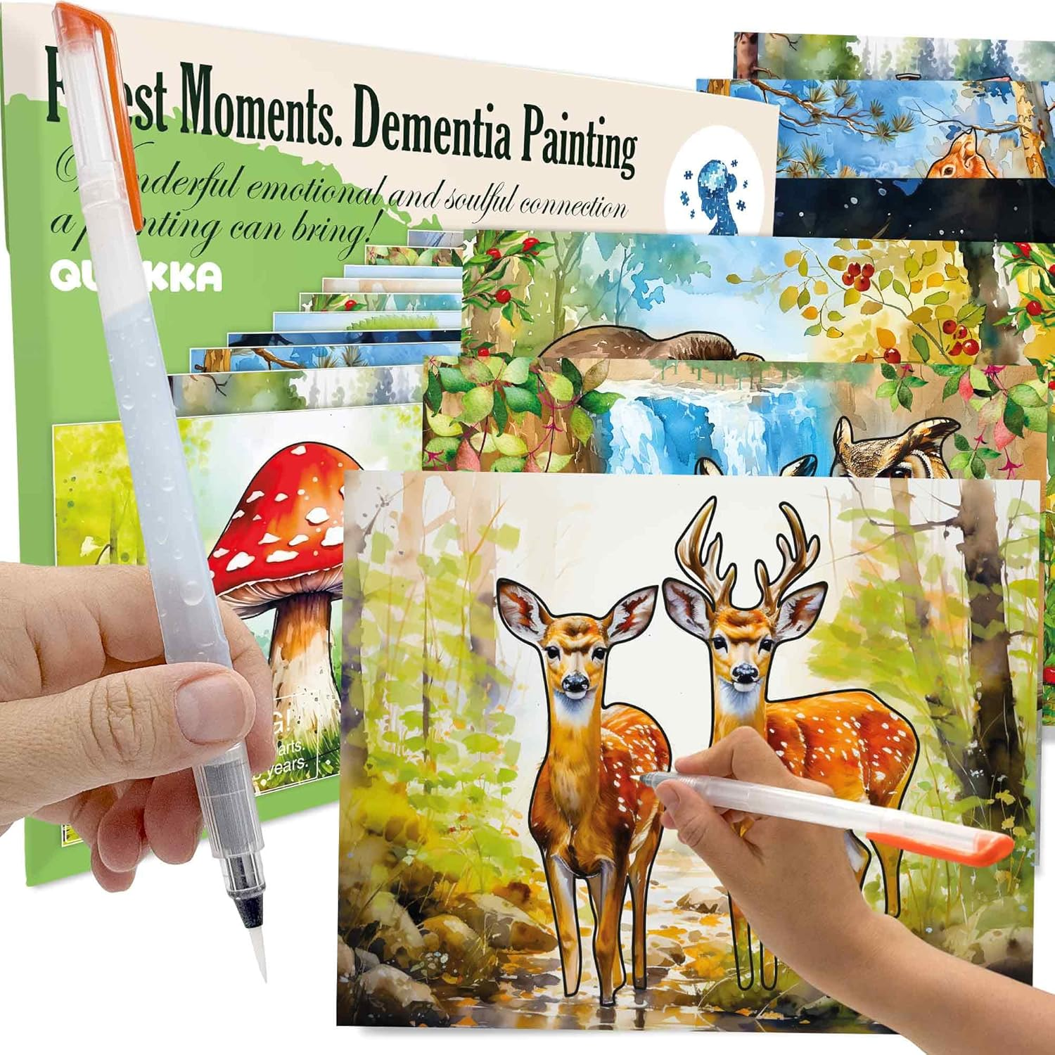 QUOKKA 10PACK Water Painting Dementia Activities for Seniors - Tropic Wildlife Memories - Alzheimers Products for Elderly - Activities for People with Dementia - Crafts for Seniors