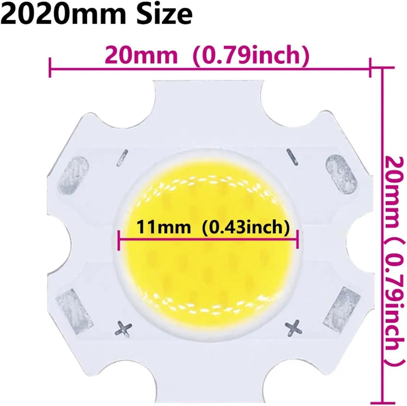 NFGZFNMKYW 10Pcs 3W 5W 7W 10W 250Ma LED Source Chip High Power LED COB Side 11Mm or 20Mm Light Bulb Light Lamp Spotlight down Light Lamps White(5W 3000K) image number 2