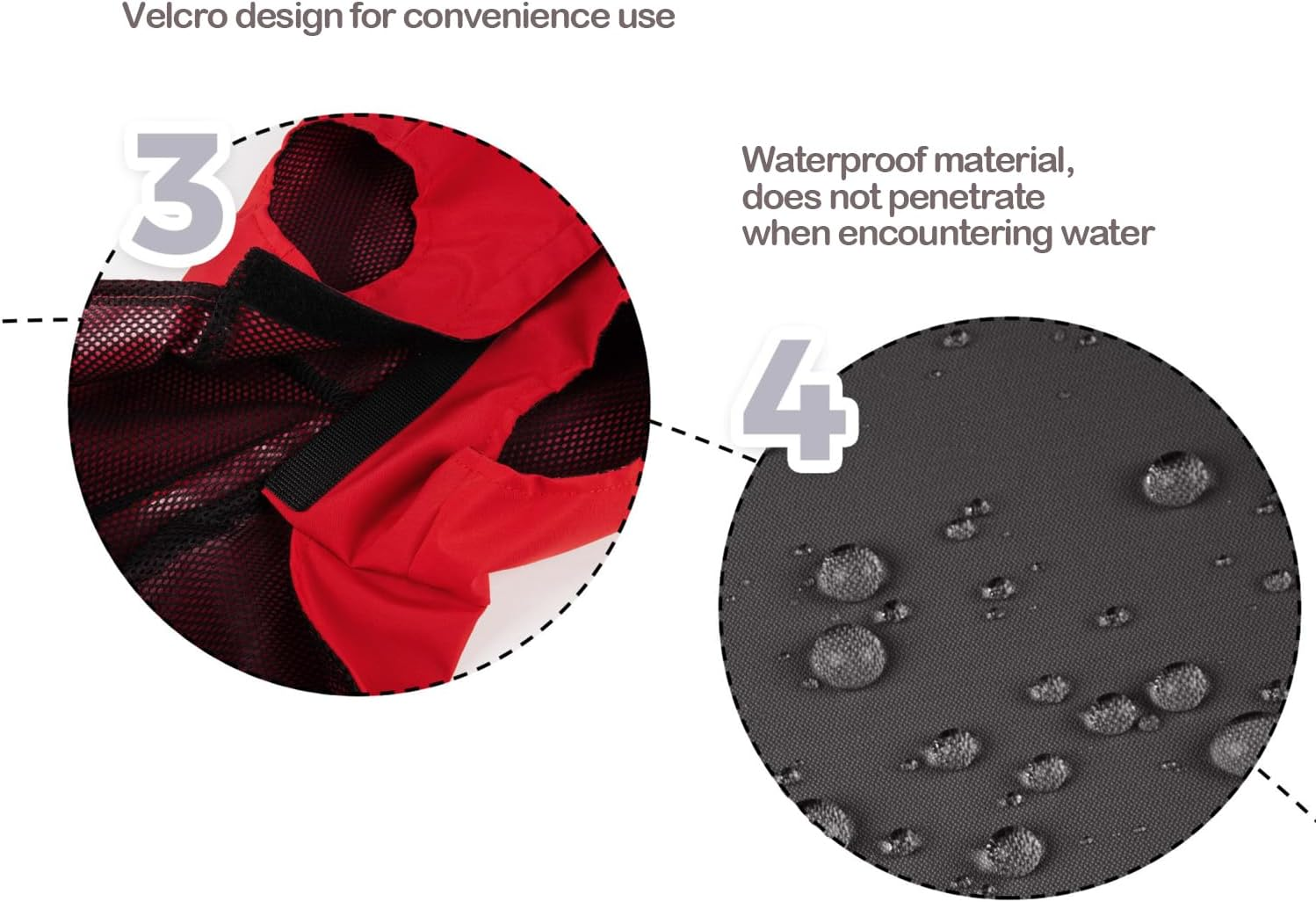 BPS Waterproof Pet Dog Rain Jacket Waterproof Hooded Pocket for Small Medium Large Dogs with Material 100% Polyester (S, Decorative Red) BPS-16173RJ image number 4