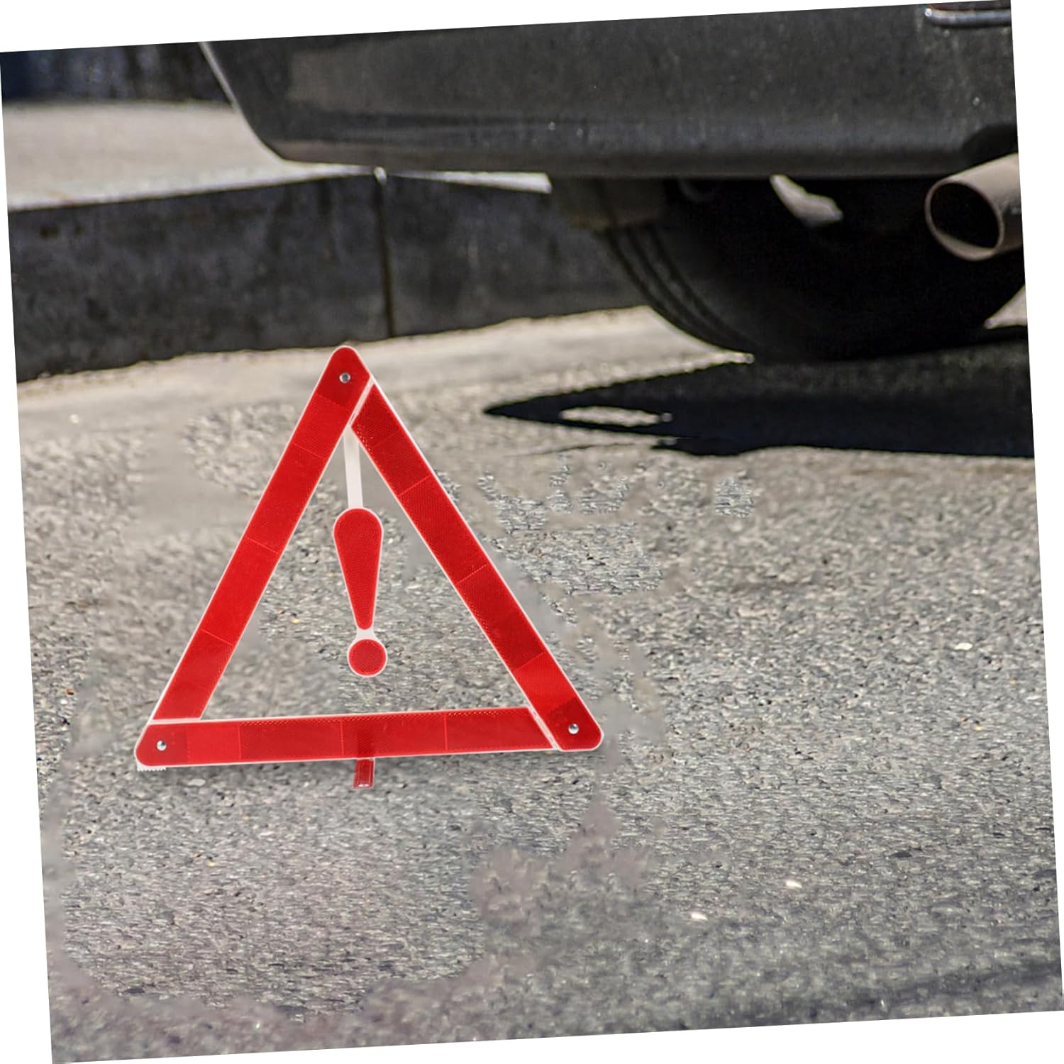 2Pcs Car Warning Triangle Folding Safety Tripod Kit Wind Resistant Roadside Warning Signs Easy Storage Sturdy Practical Vehicle Emergency Safety Tool image number 4